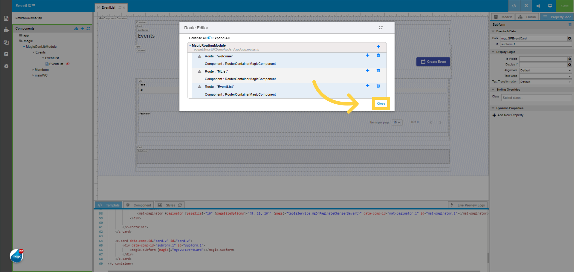 Check the added Route