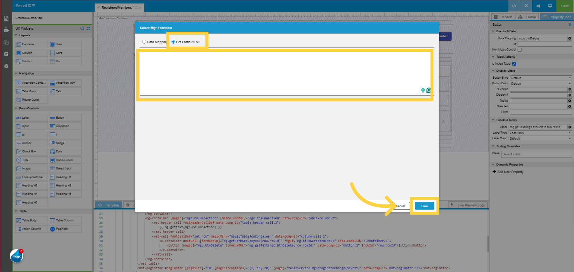 Remove static text