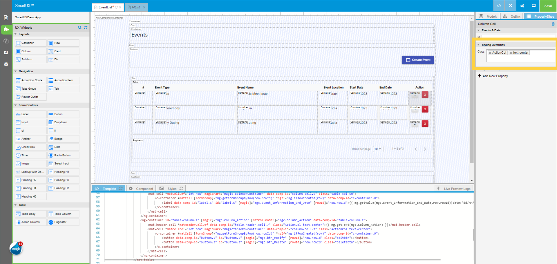Seventh Column Cell Class Property