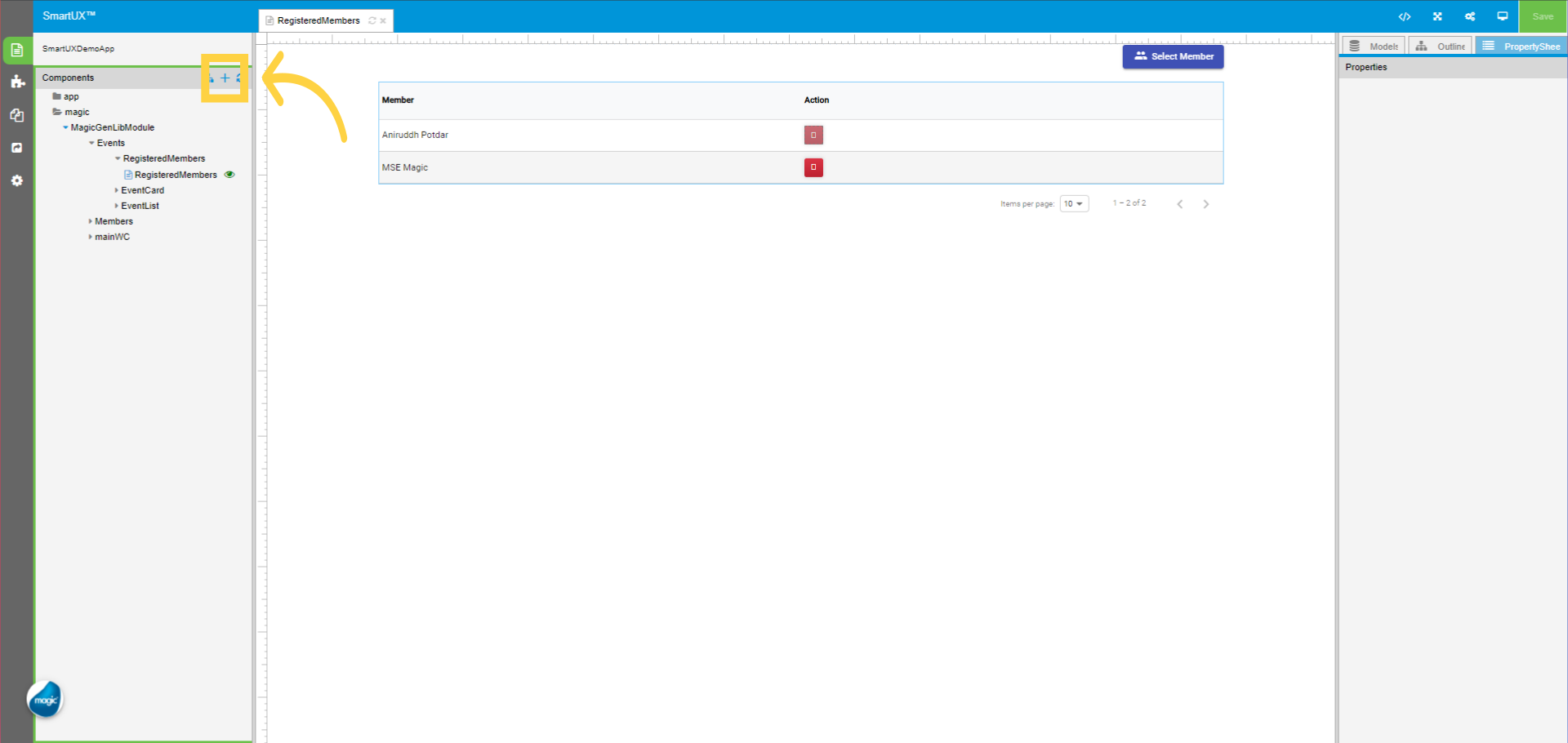 Add Component to SmartUX