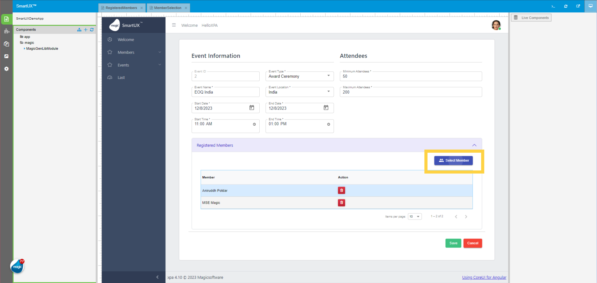 Navigating through Live Preview