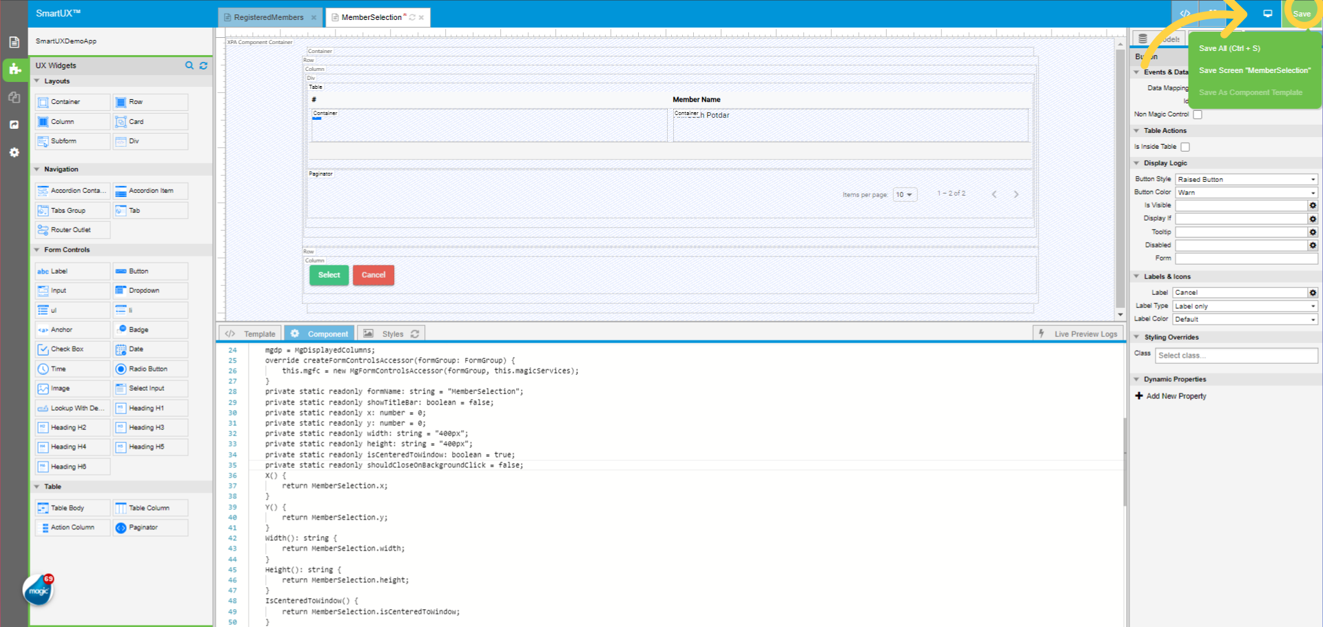Save performed Actions