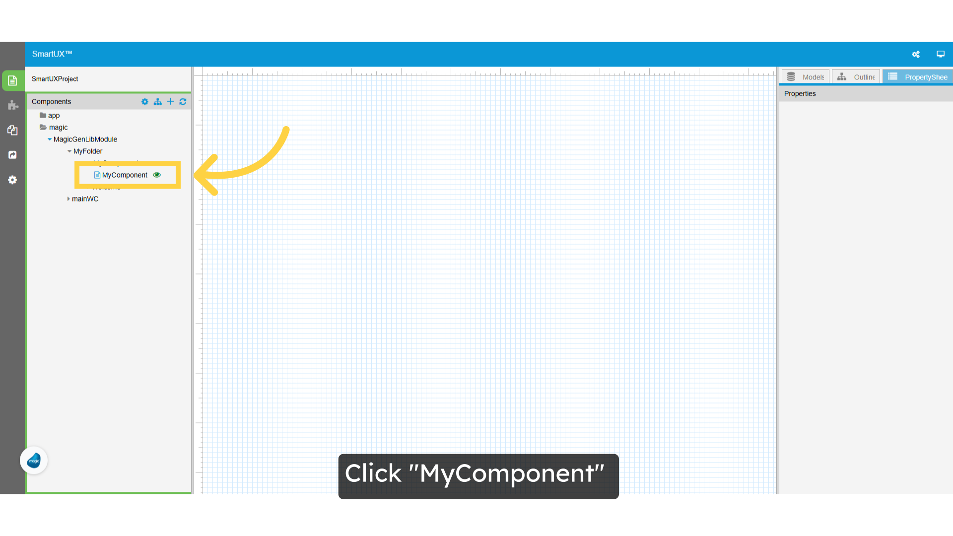 Click 'MyComponent'