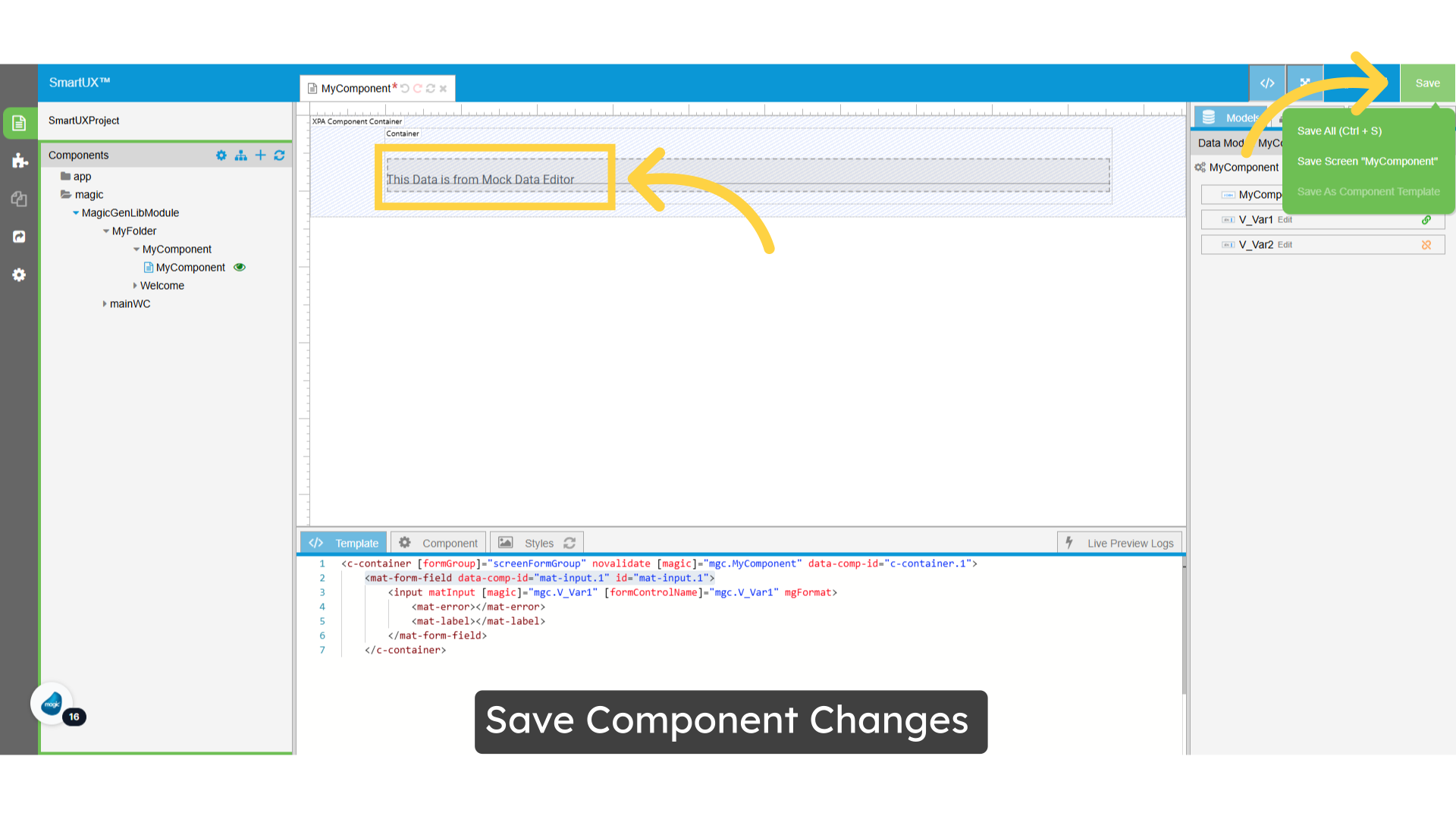 Save Component Changes