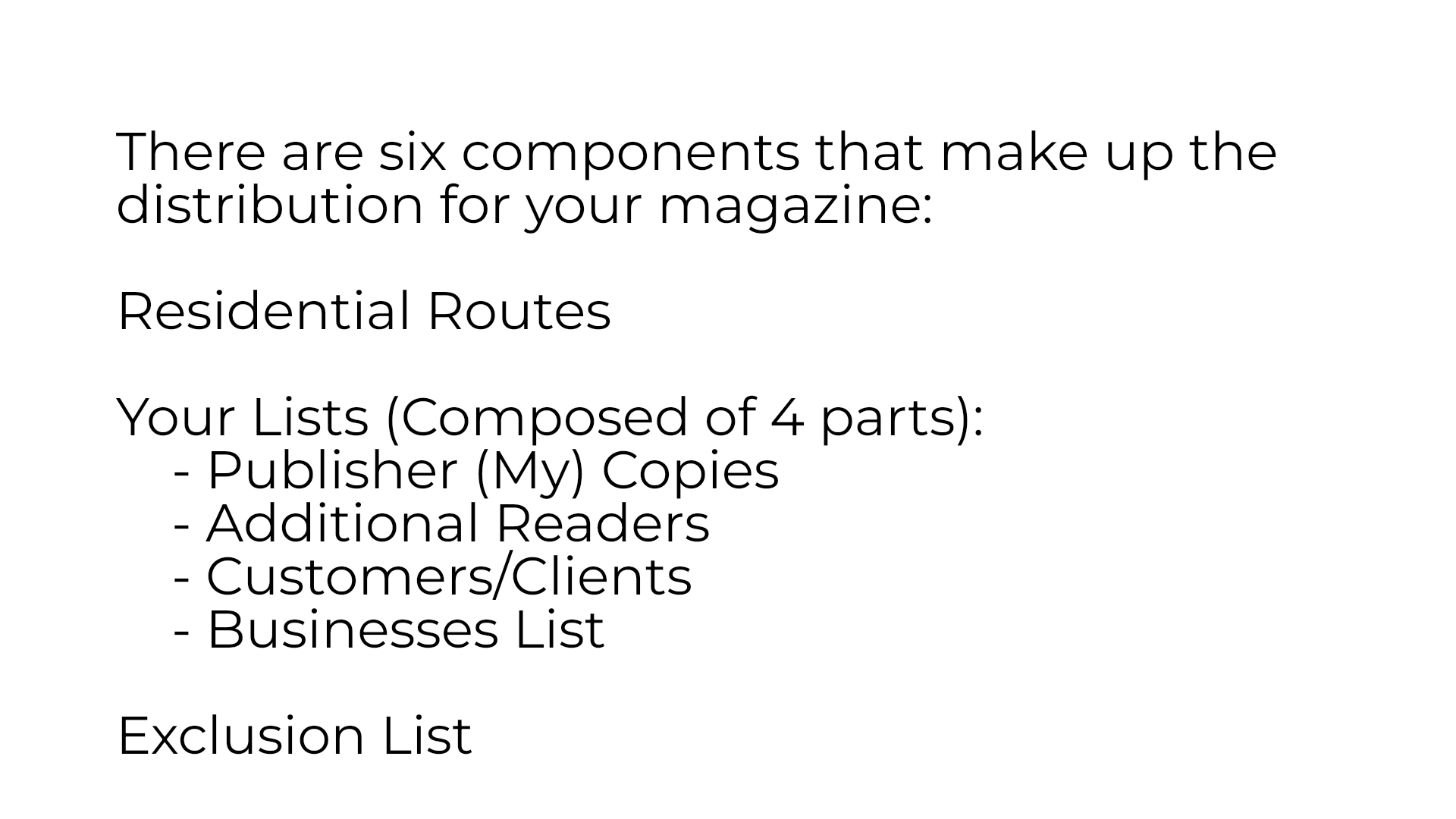 Components of Distribution