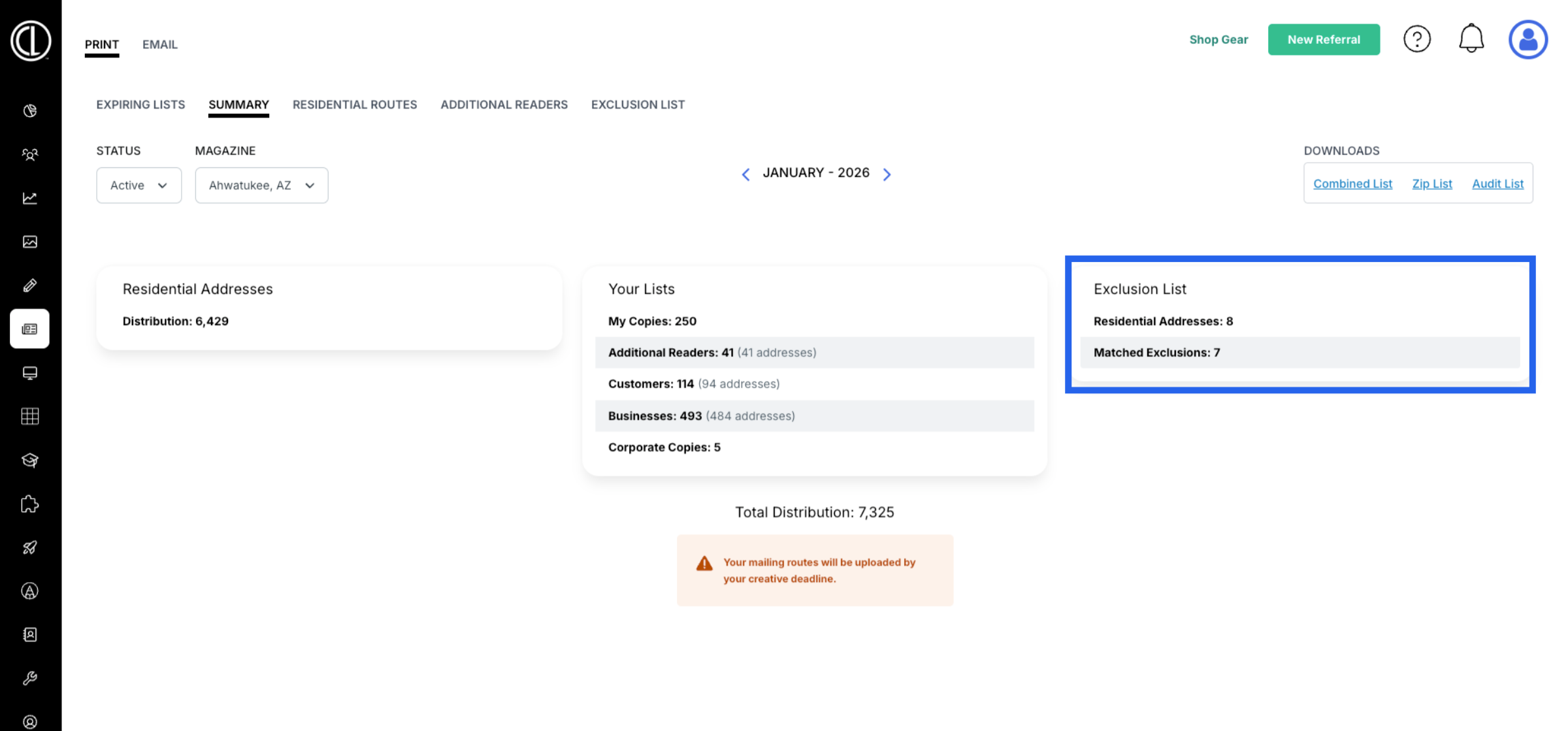 Access Exclusion List
