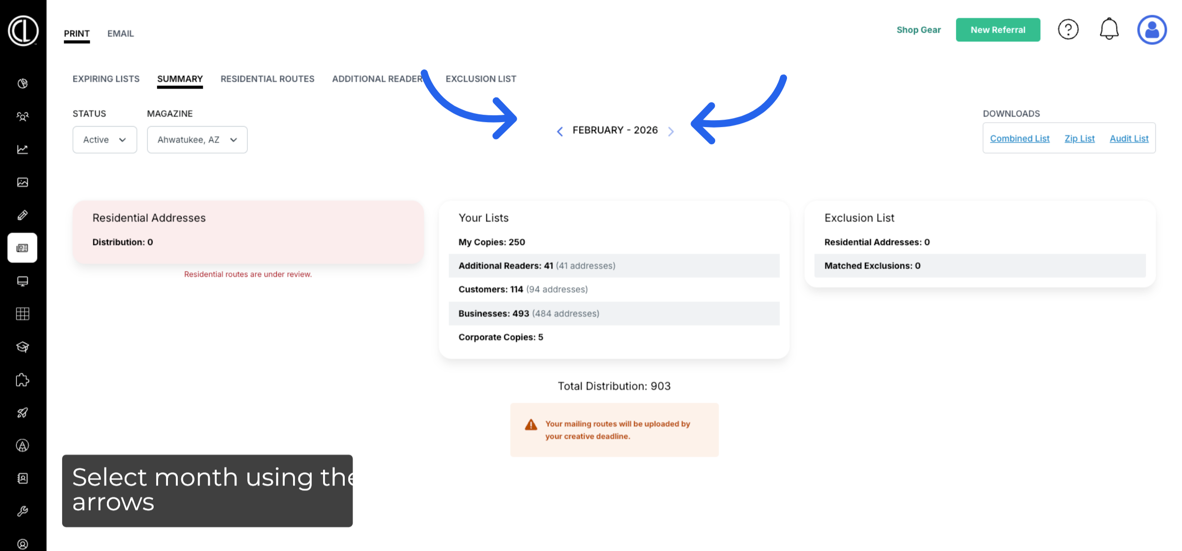 View Previous Month Data