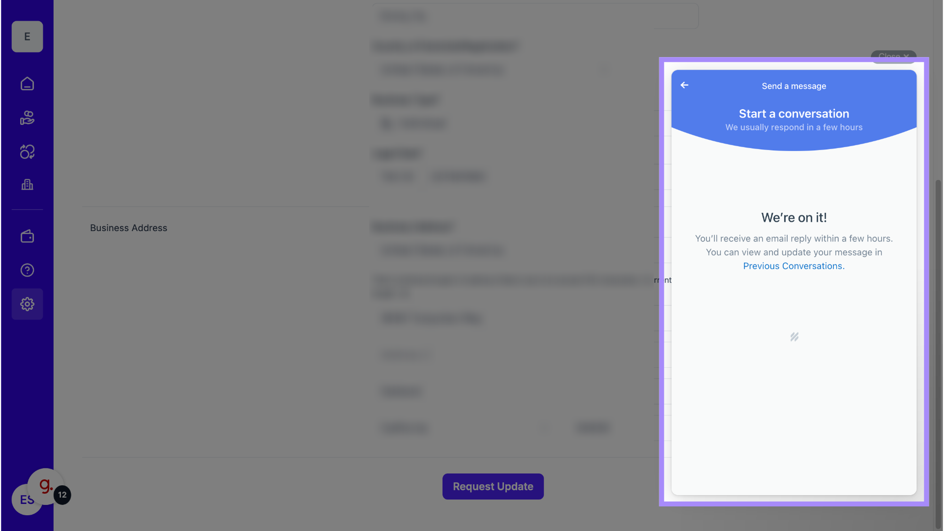 Confirmation Message