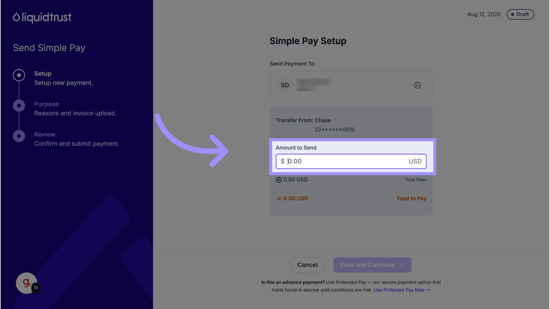 Enter the Payment Amount