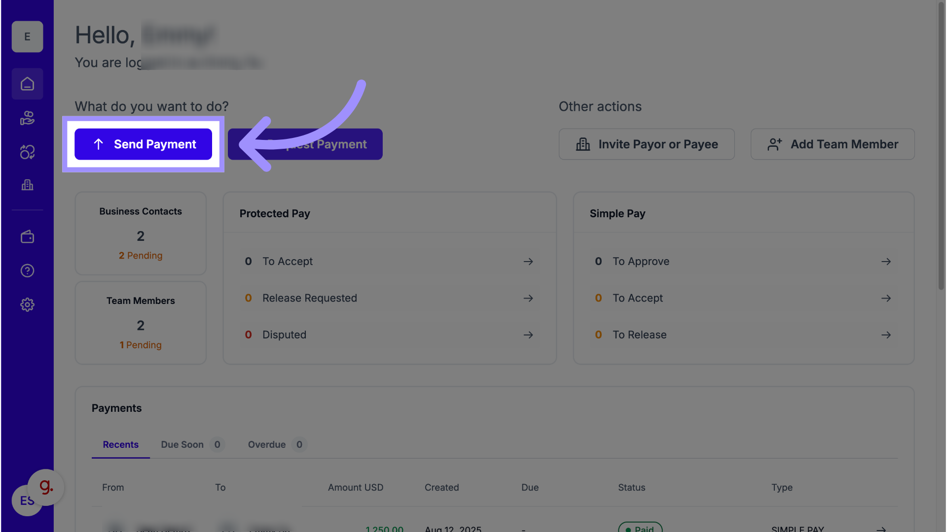 Choose How to Send a Payment