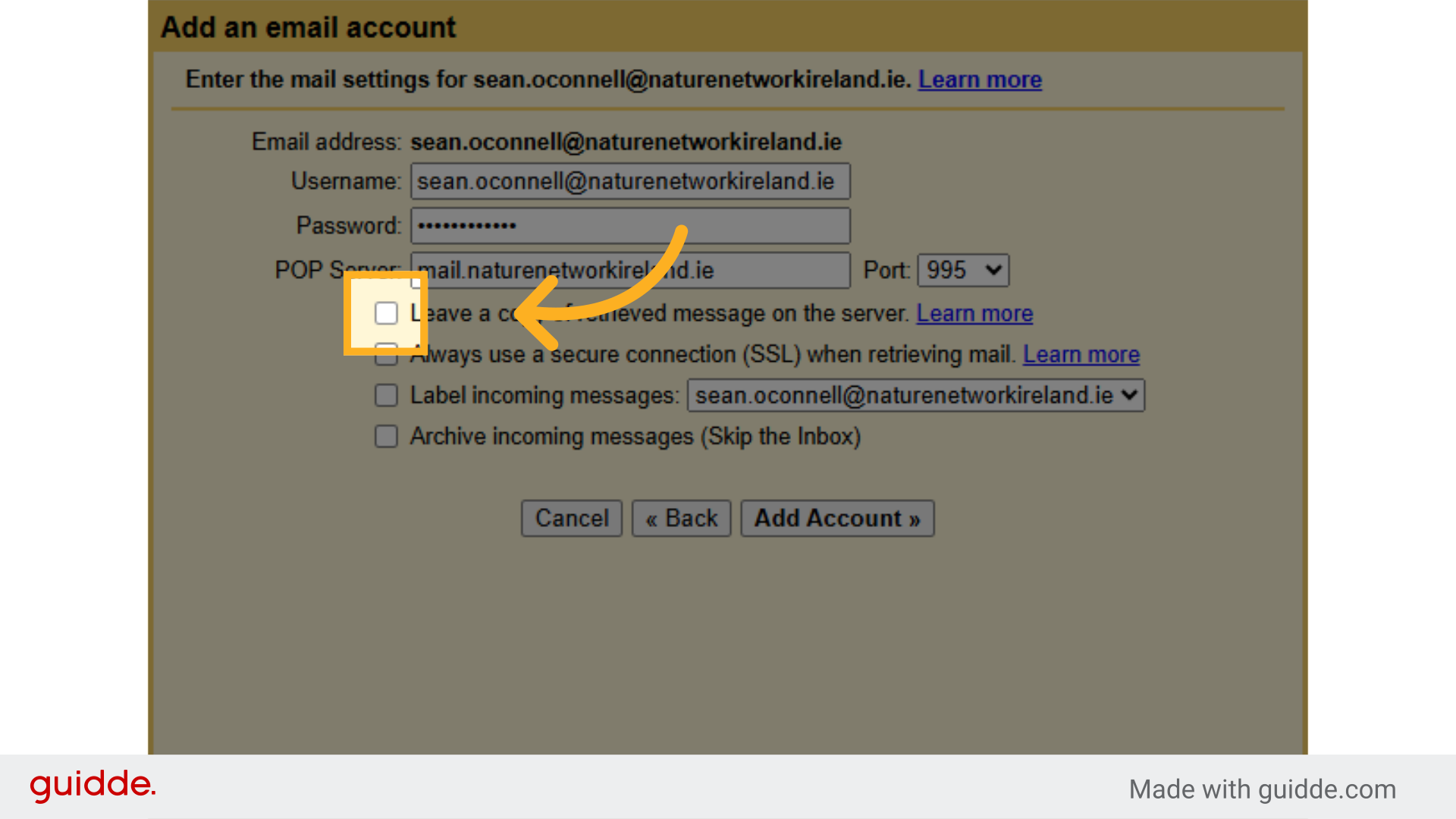 Check 'Leave a copy of retrieved message on the server.'
