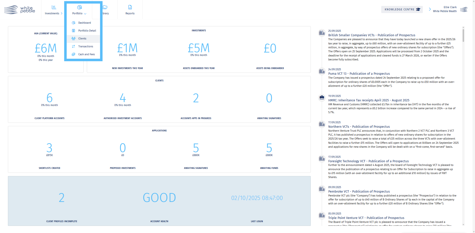 Select the 'Clients' tab