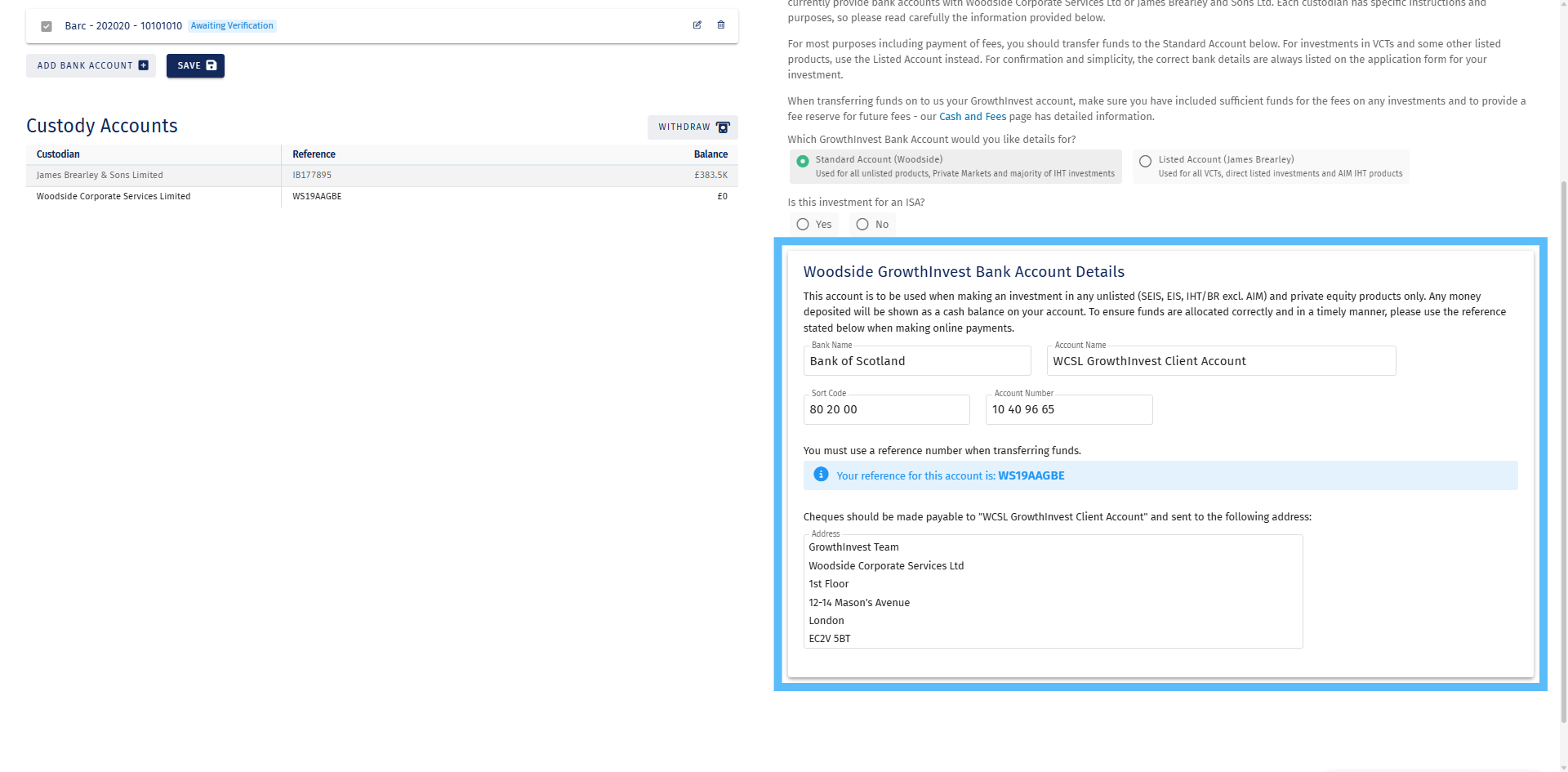 The Standard Account (Woodside)