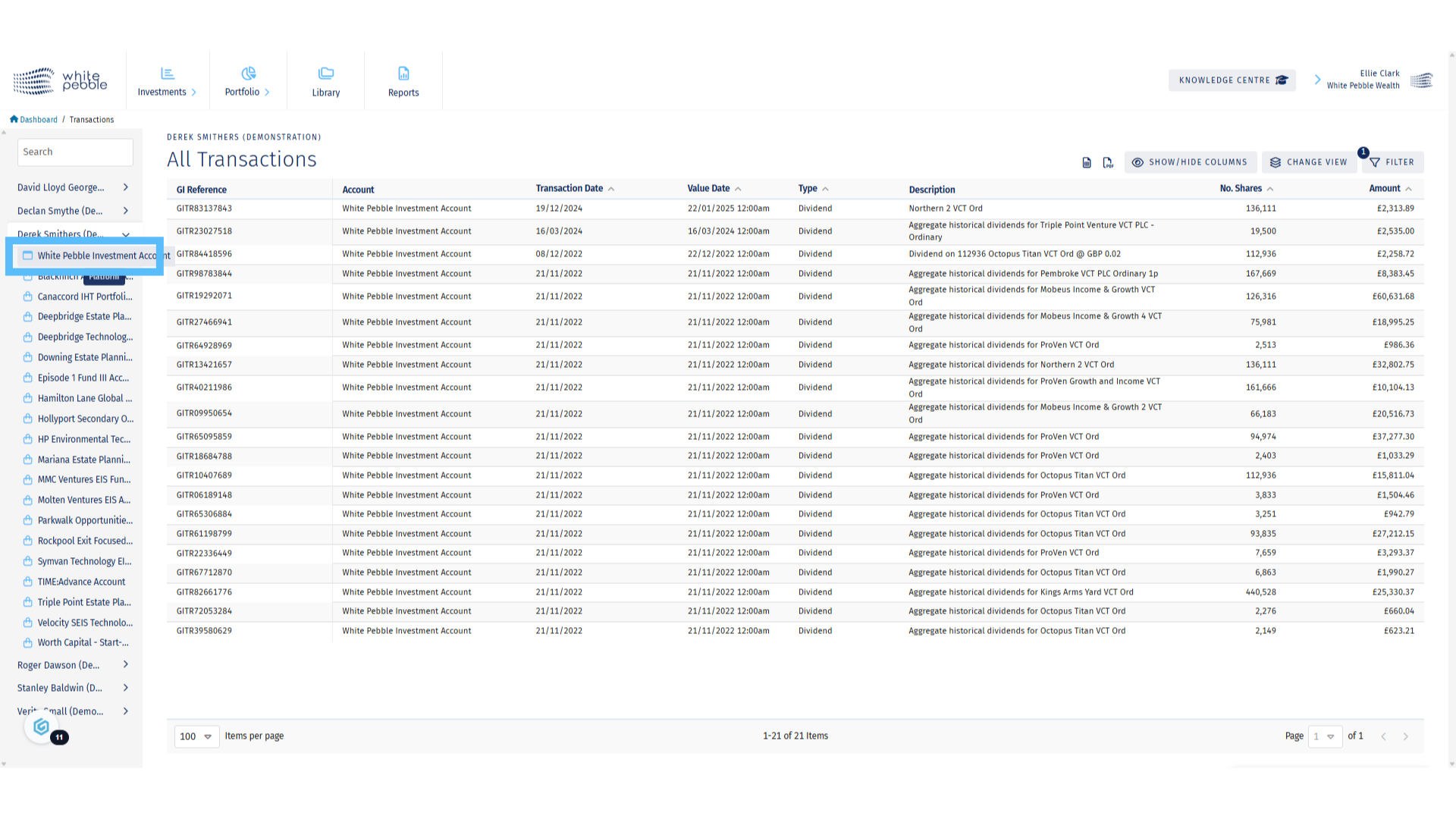 Custody Account Selection