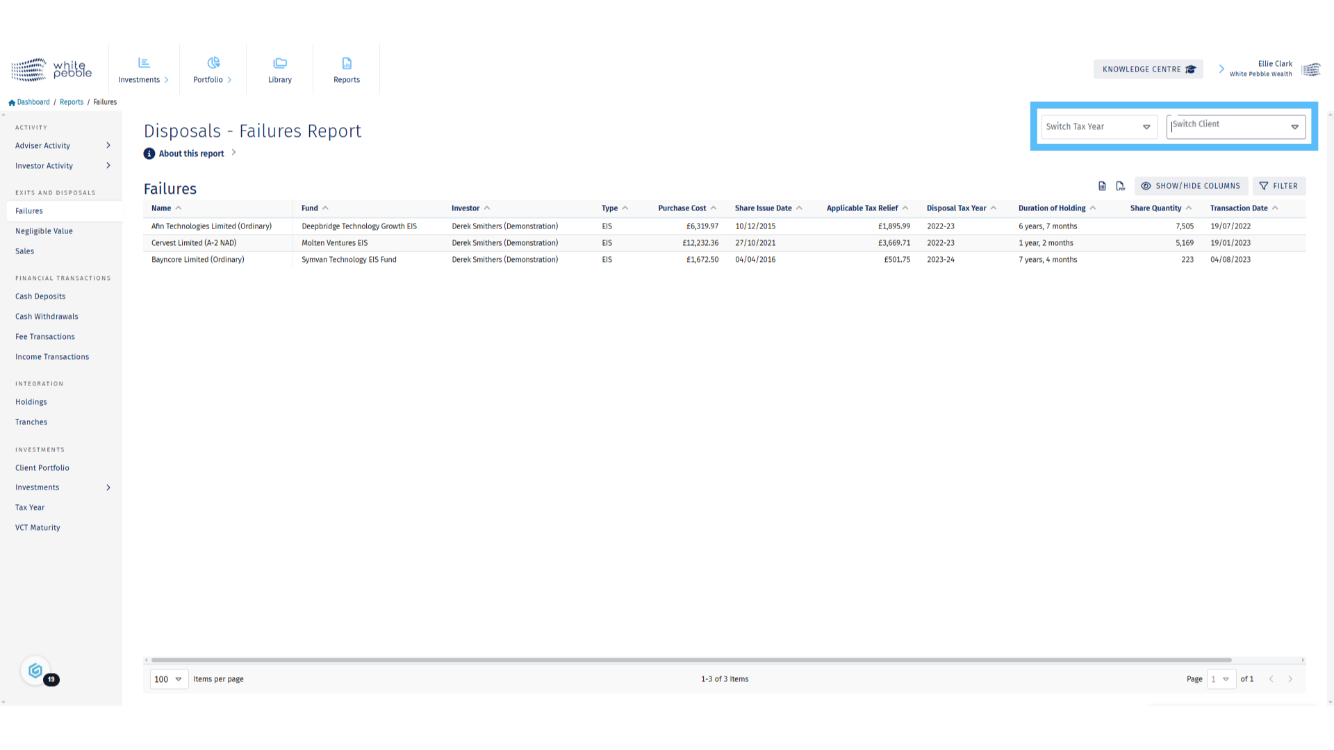 Select Client and Tax Year