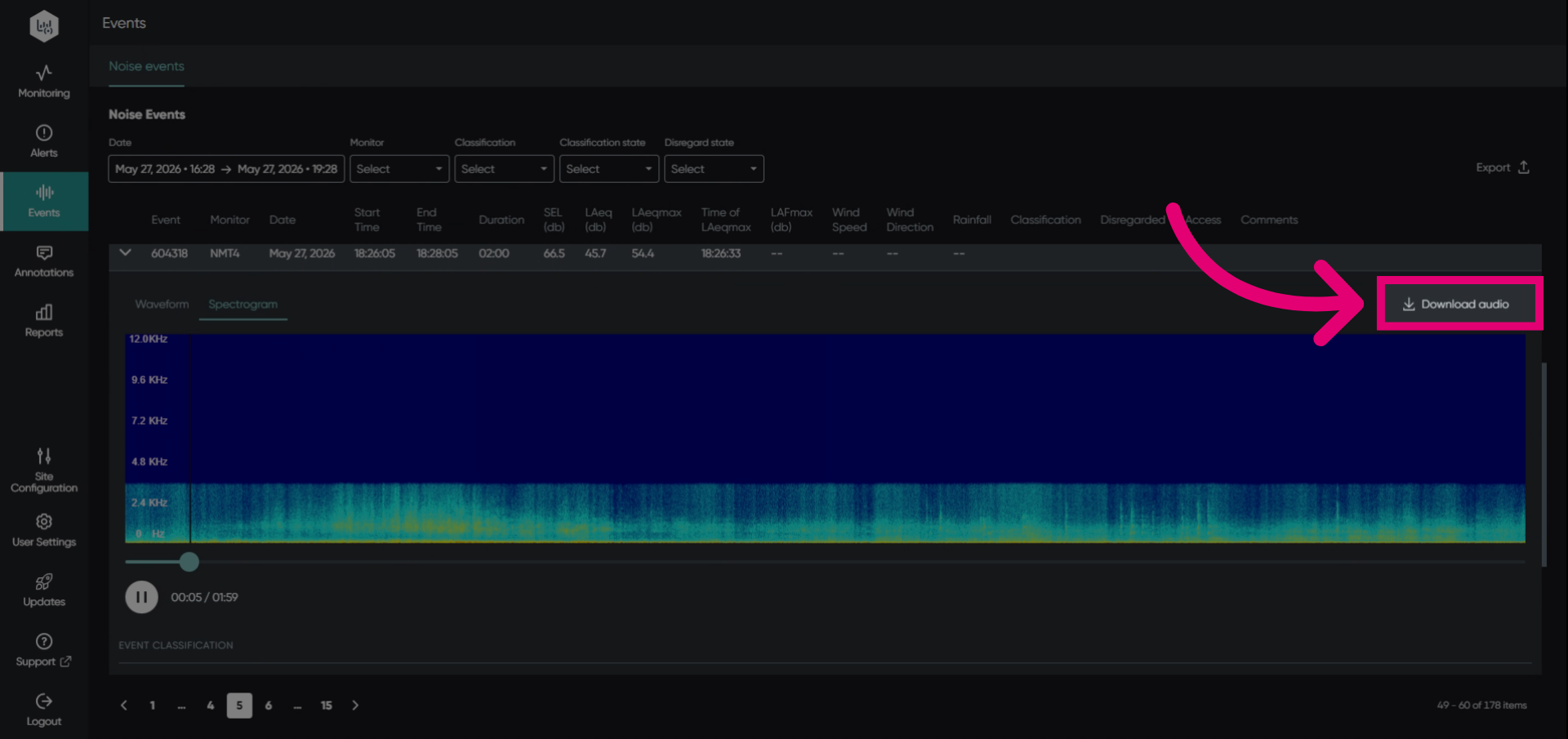Click 'Download audio'