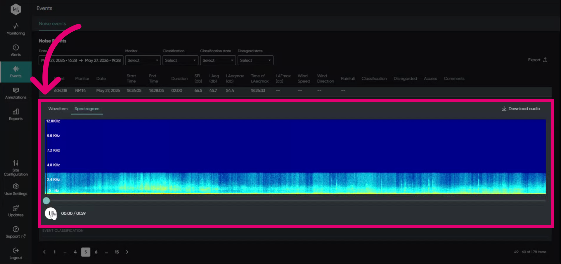 Use the noise playback
