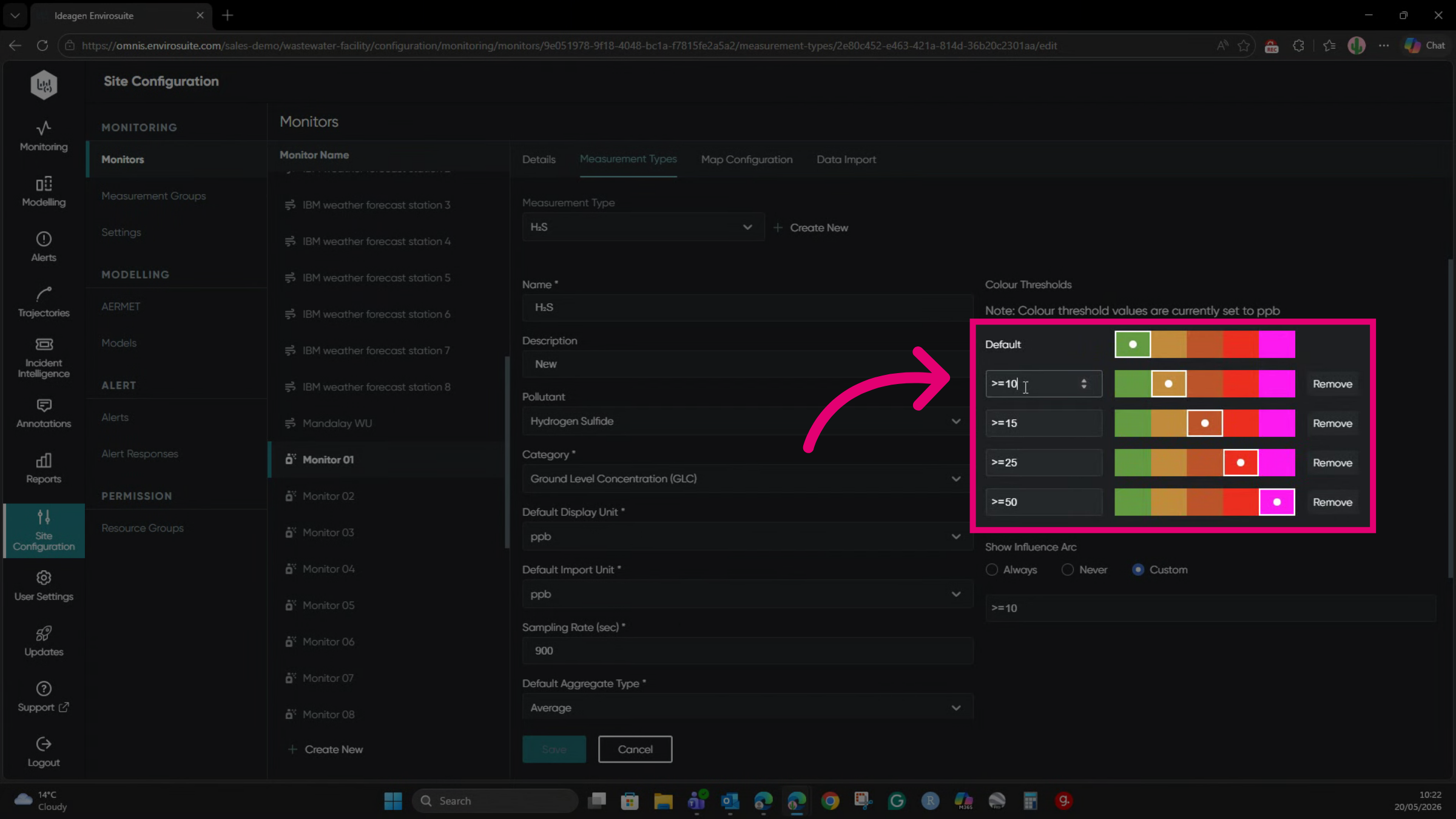 Update threshold values