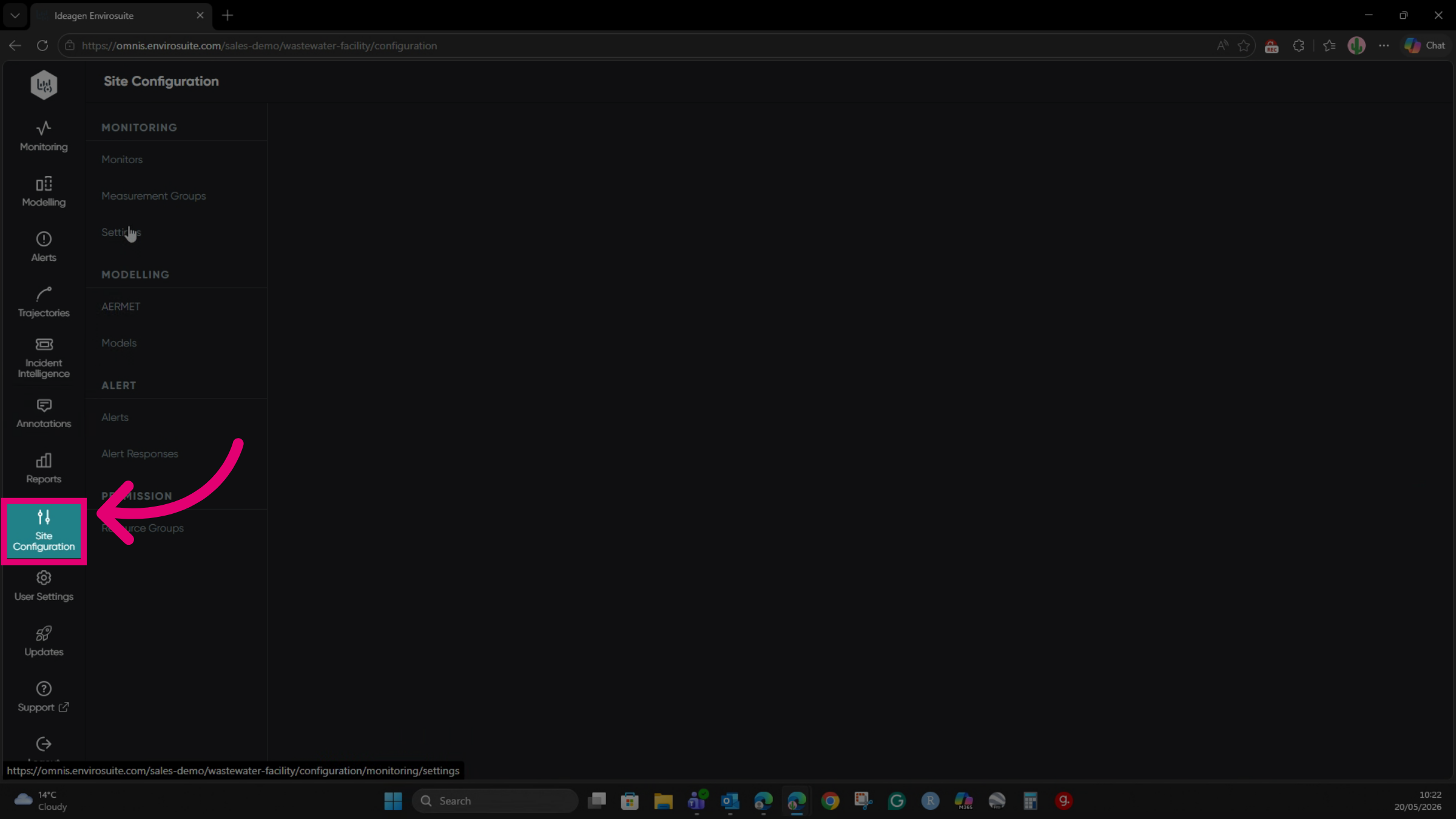 Go to Site Configuration