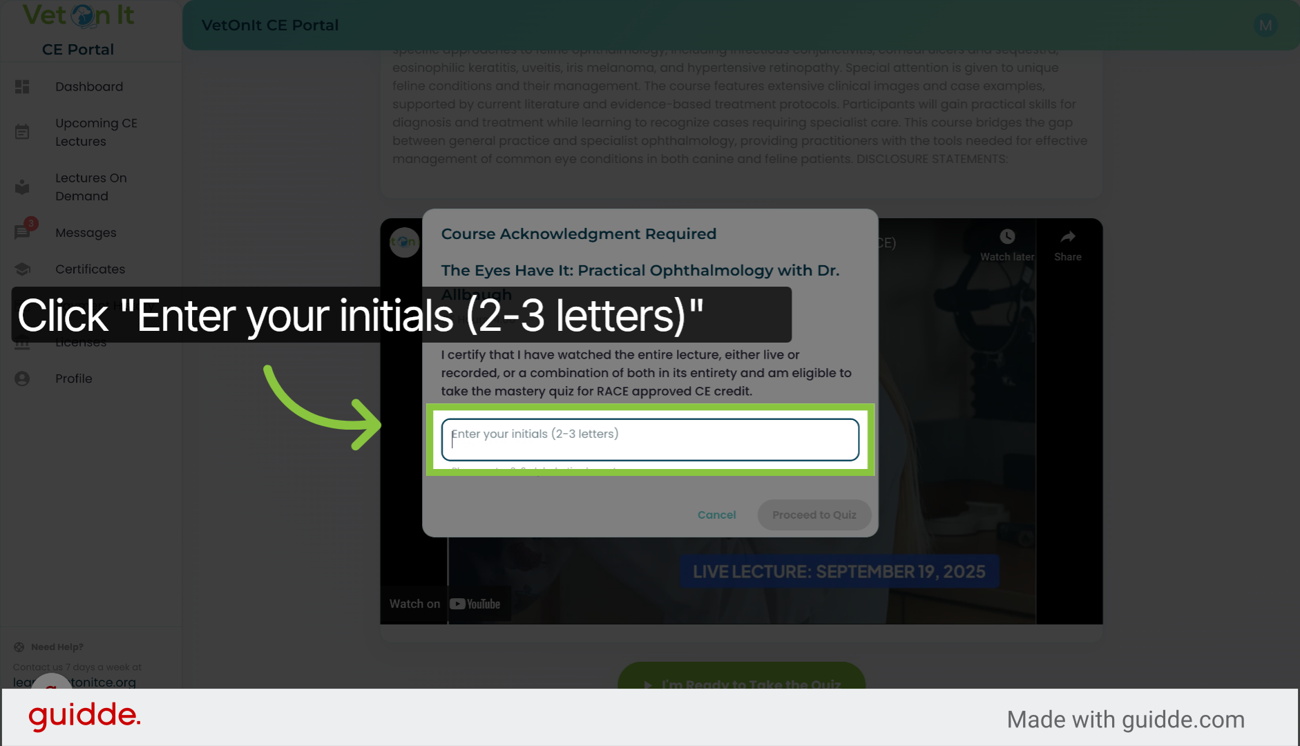 Click 'Enter your initials (2-3 letters)'