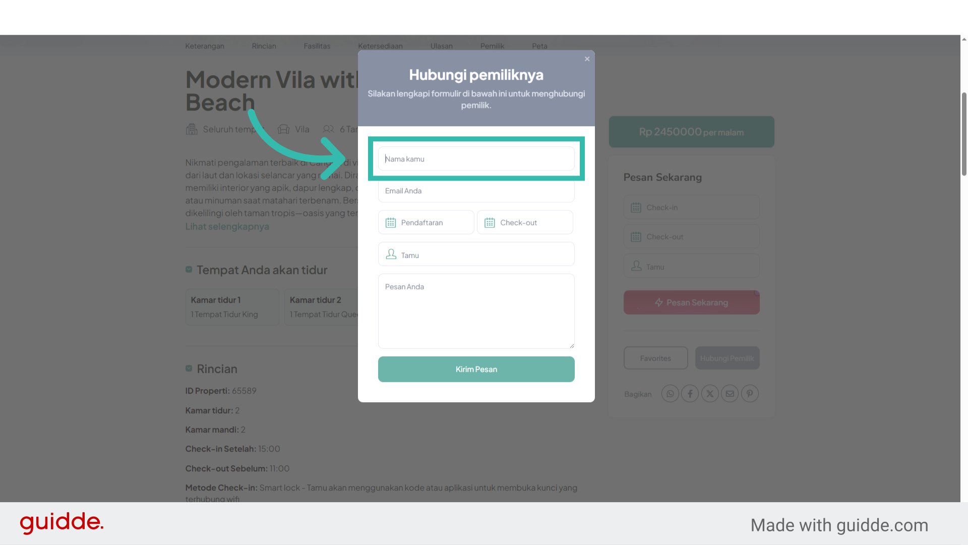 Click 'Nama kamu'