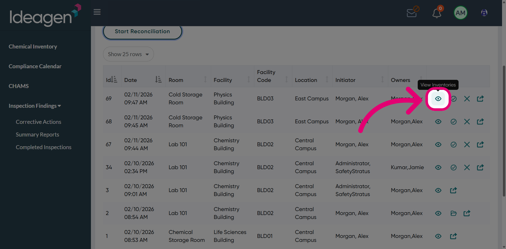 Click 'View inventories'