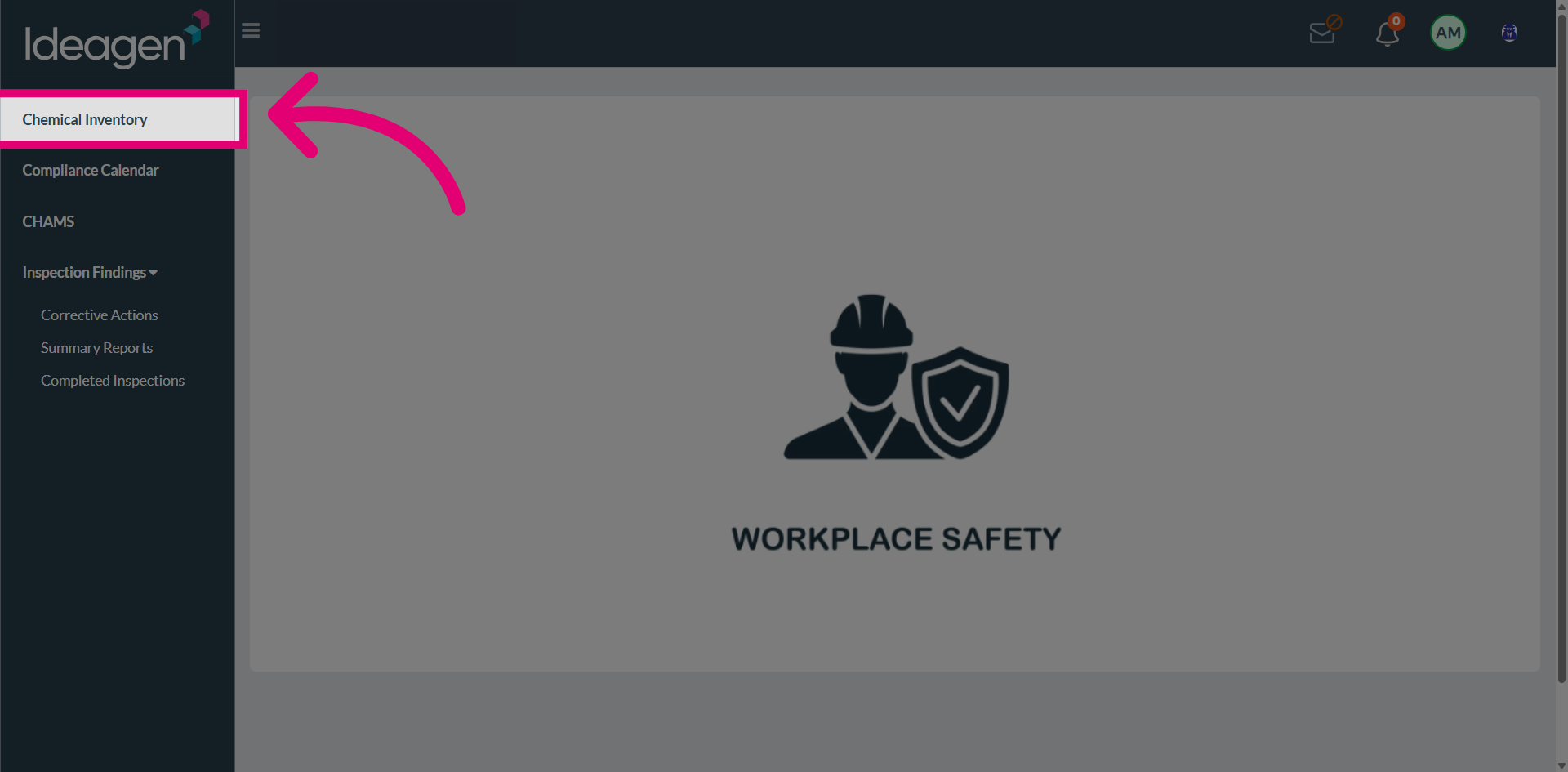 Navigate To Chemical Inventory