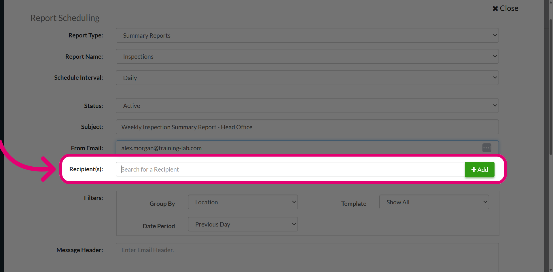 Add recipients