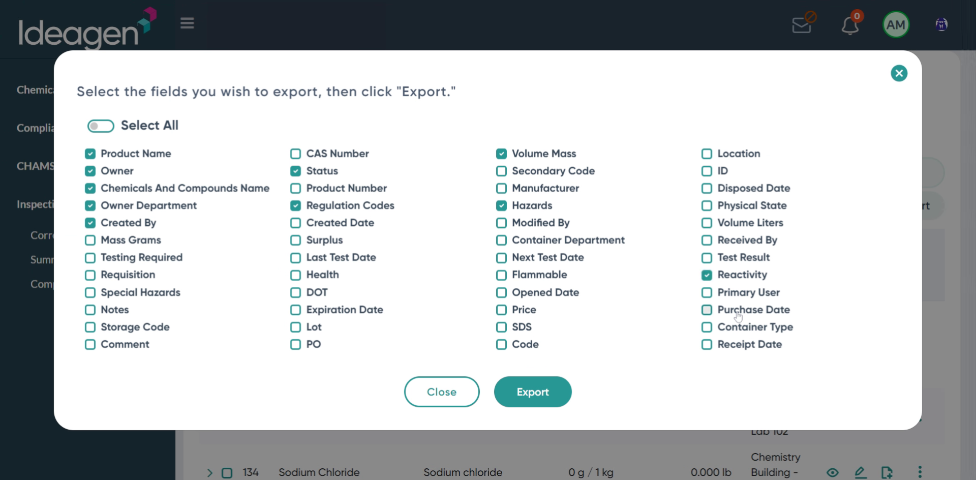 Select the checkboxes
