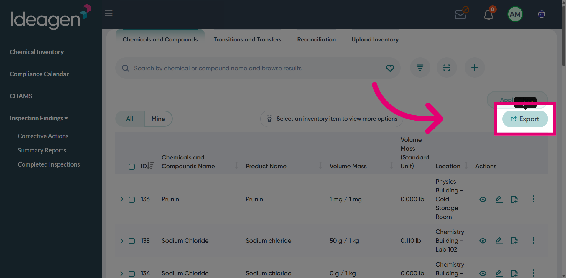 Open Export Options