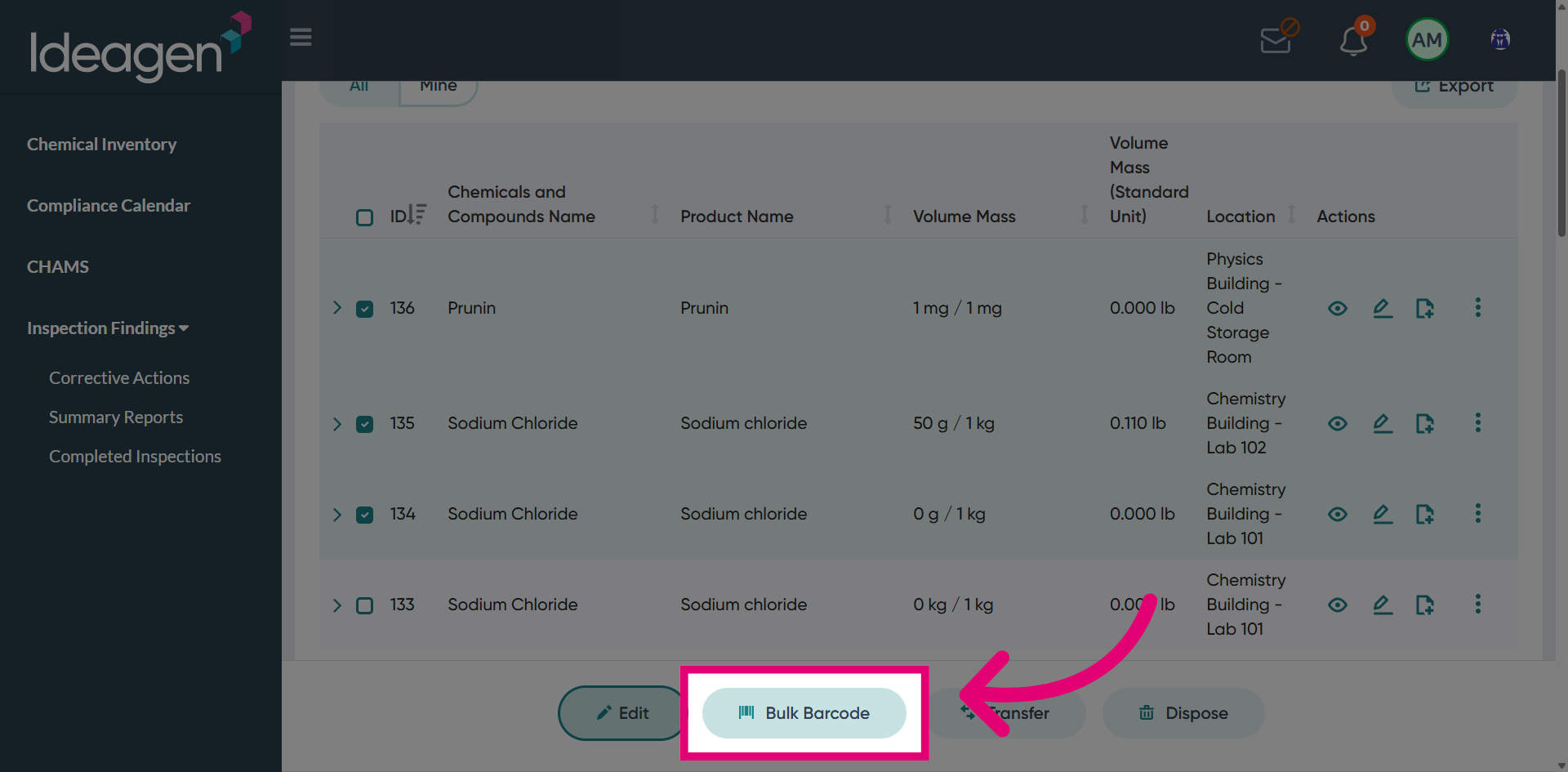 Access Bulk Barcode Feature