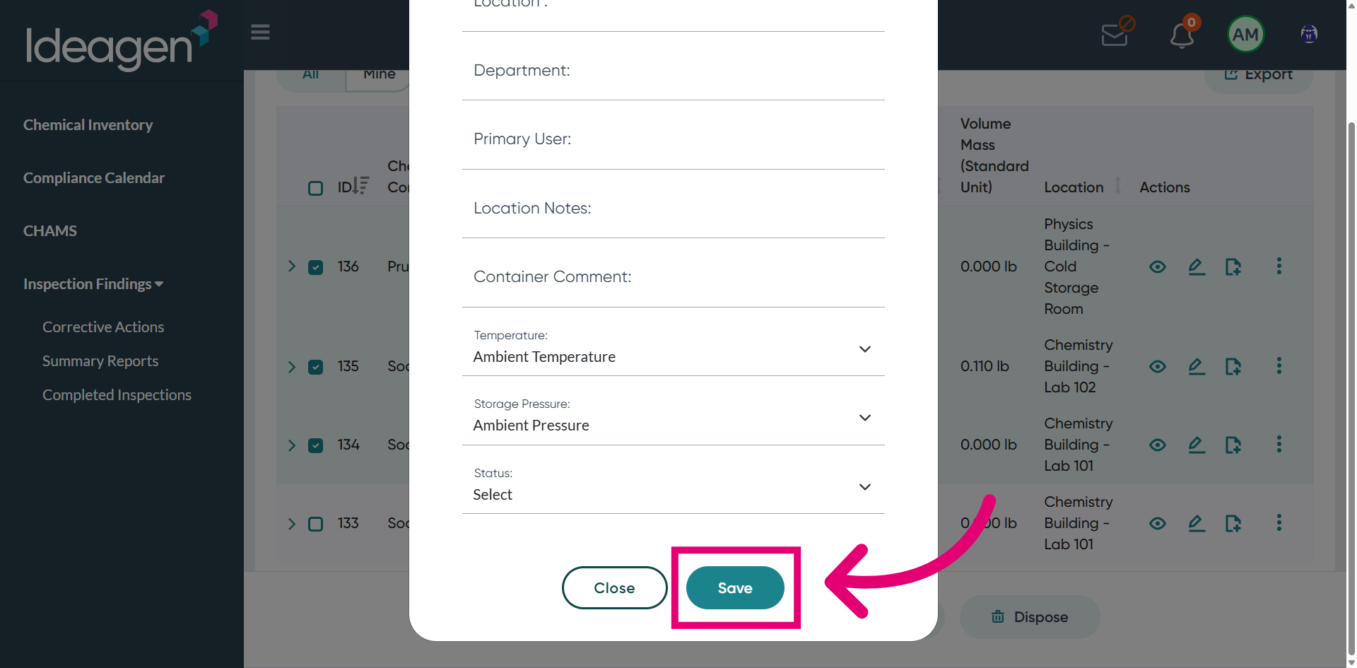 Close/Save Bulk Edit Interface