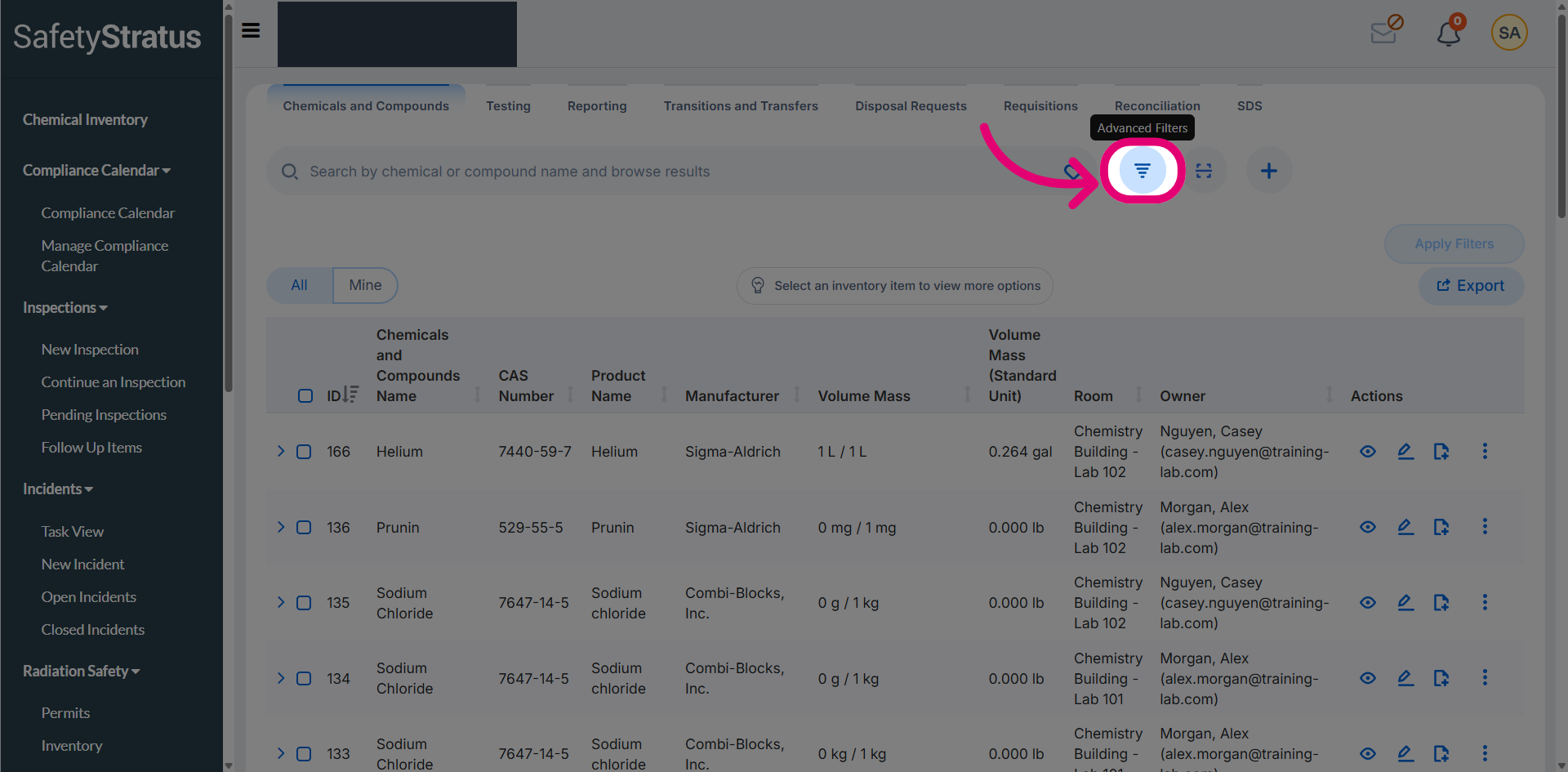 Show Advanced Filters
