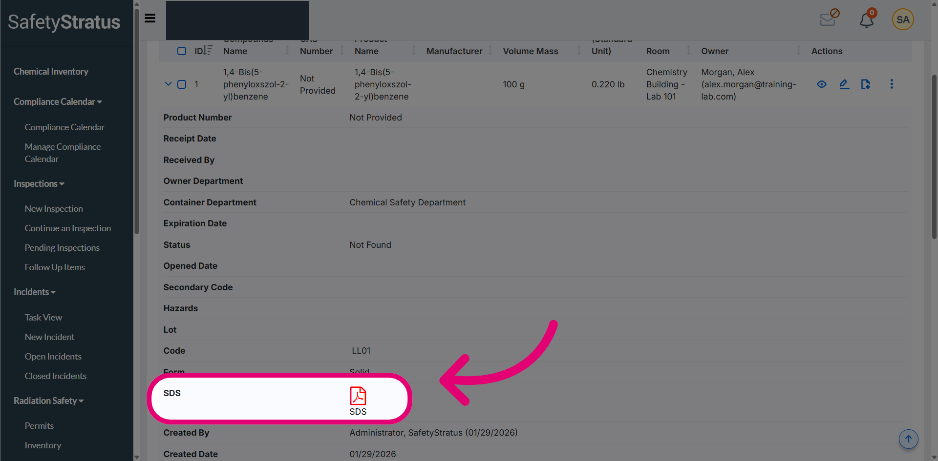 Review Data Manager Screen