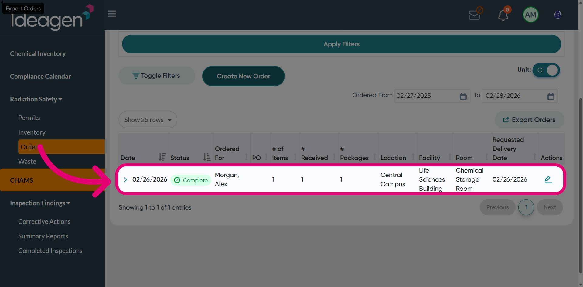 View updated status