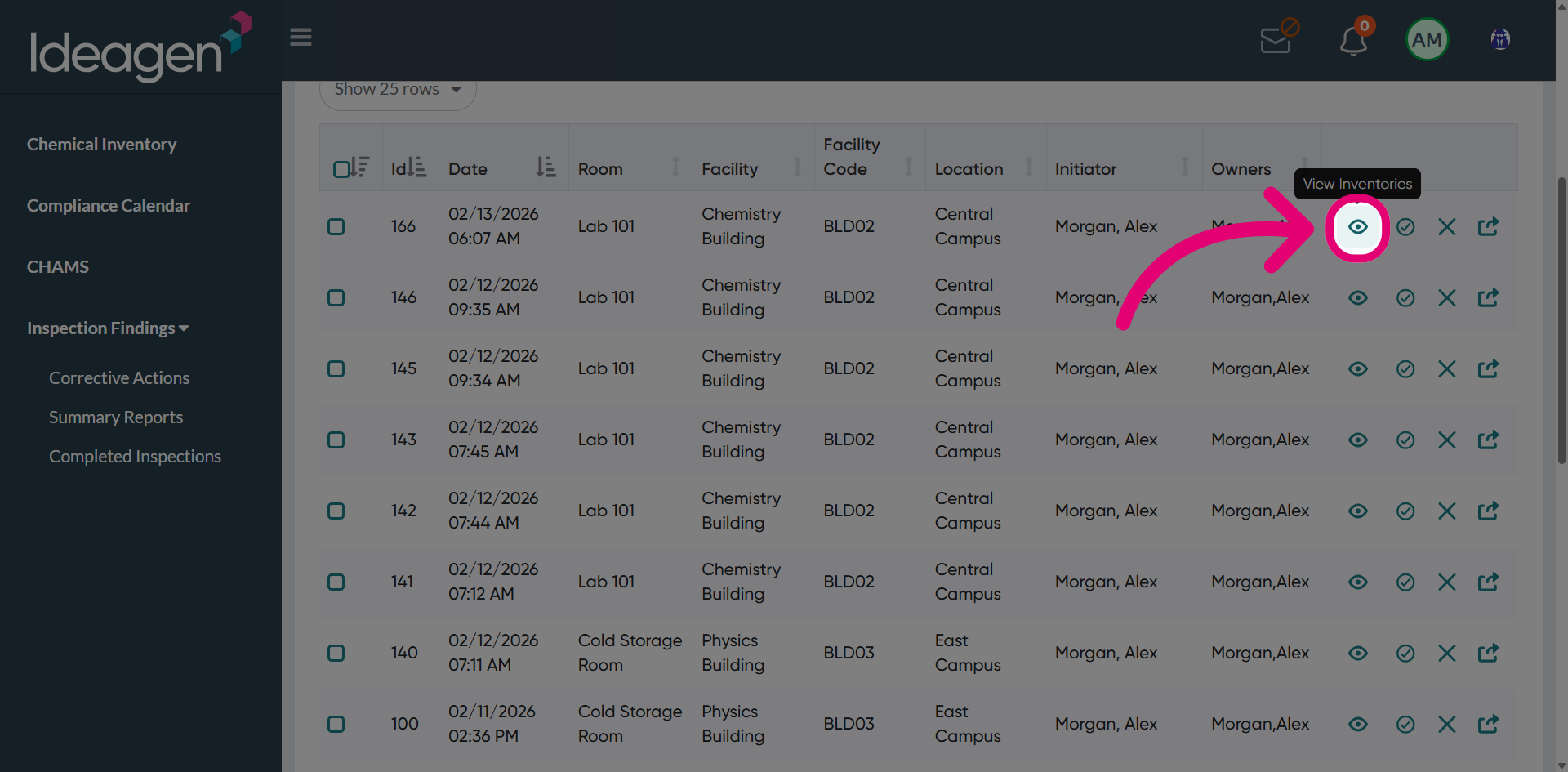 Click 'View inventories'