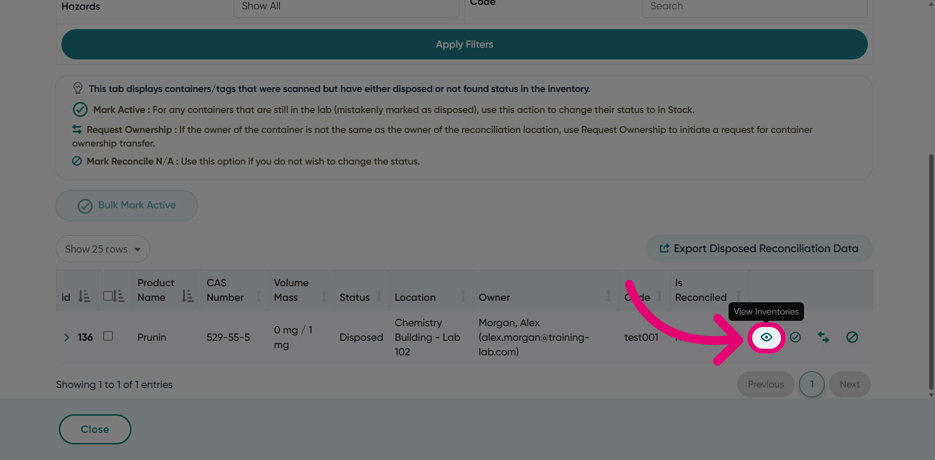Click 'View Inventory'