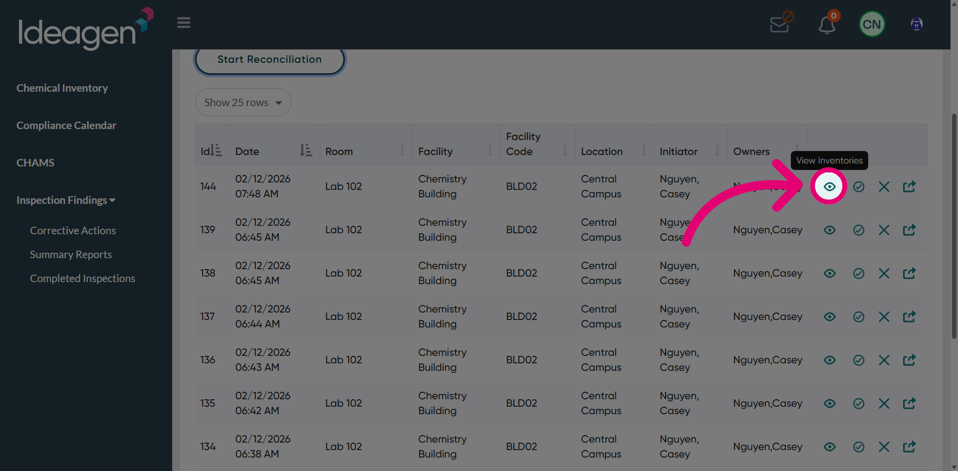 Click 'View Inventories'