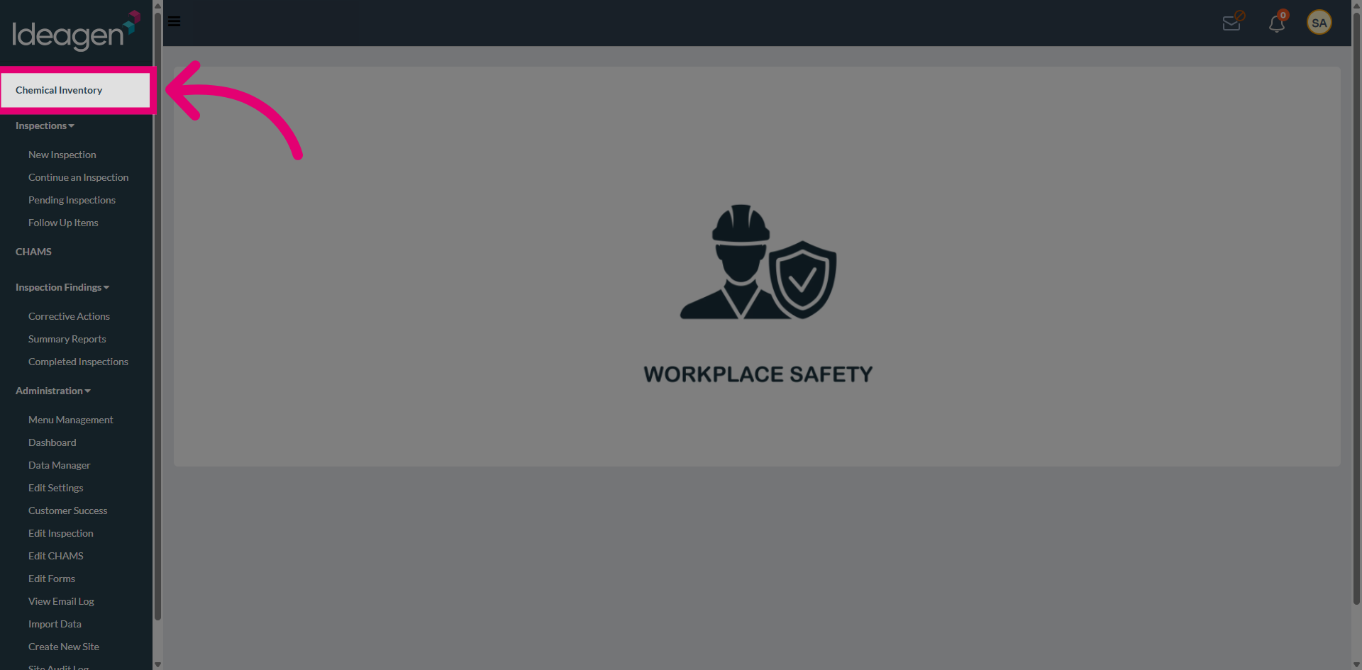 Navigate to Chemical Inventory