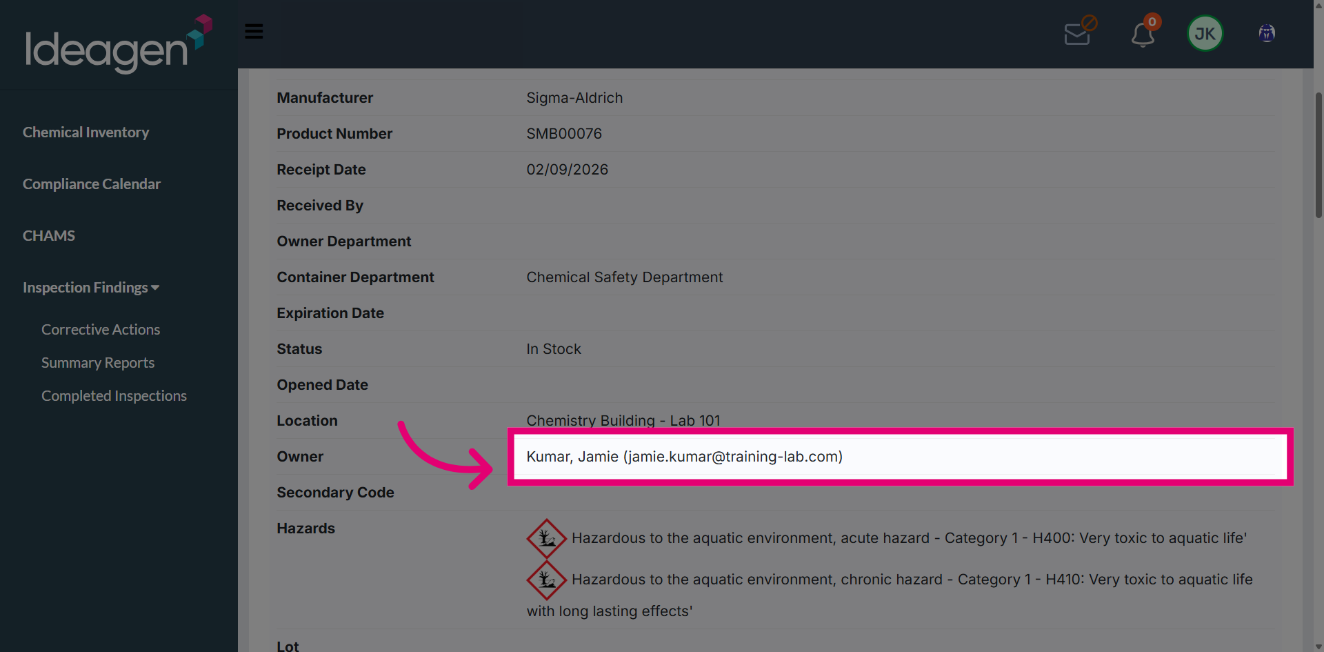 Existing Owner Details
