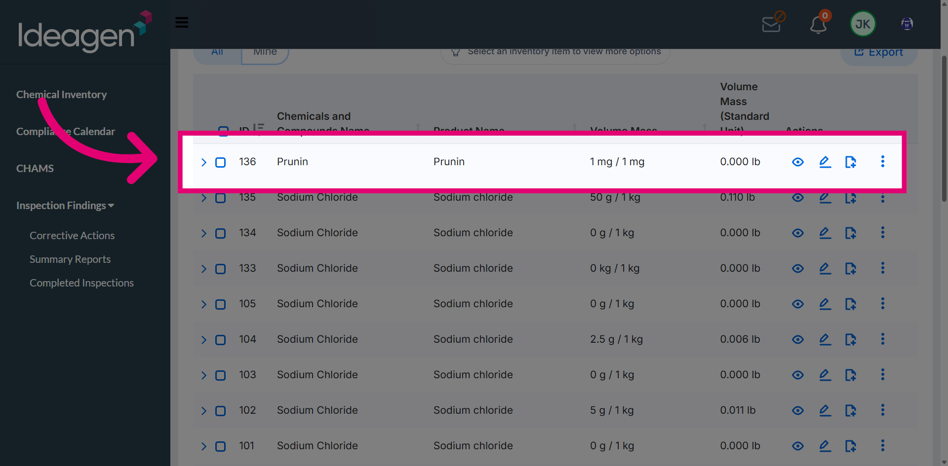 Select Inventory Rows