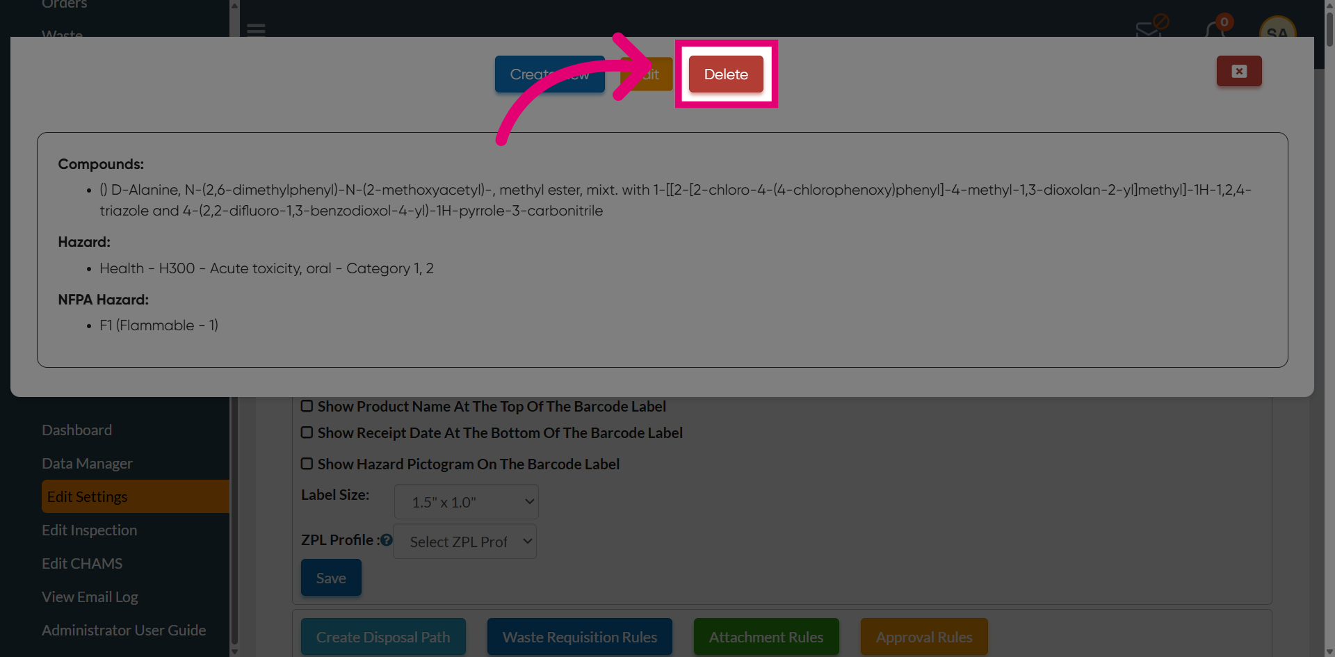 Delete Existing Rule