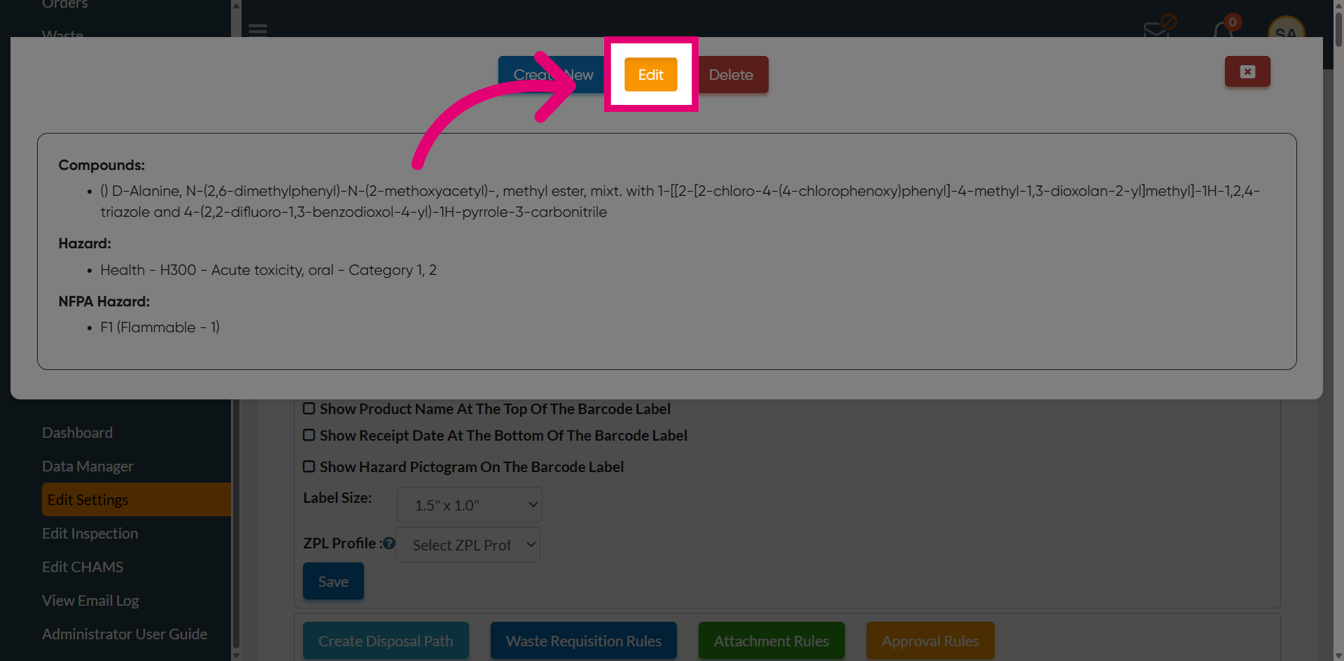 Edit Existing Rule