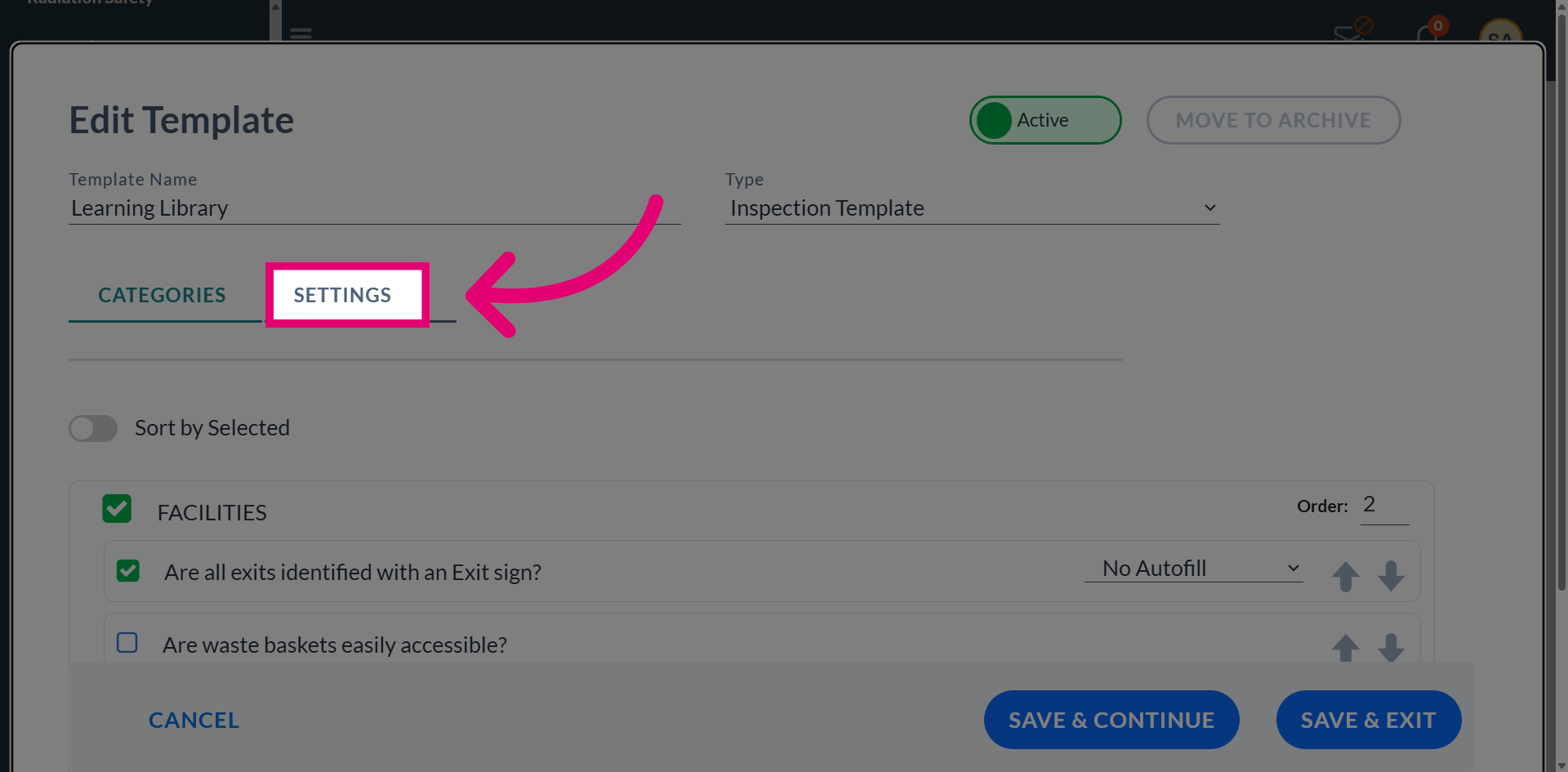 Access Settings Section