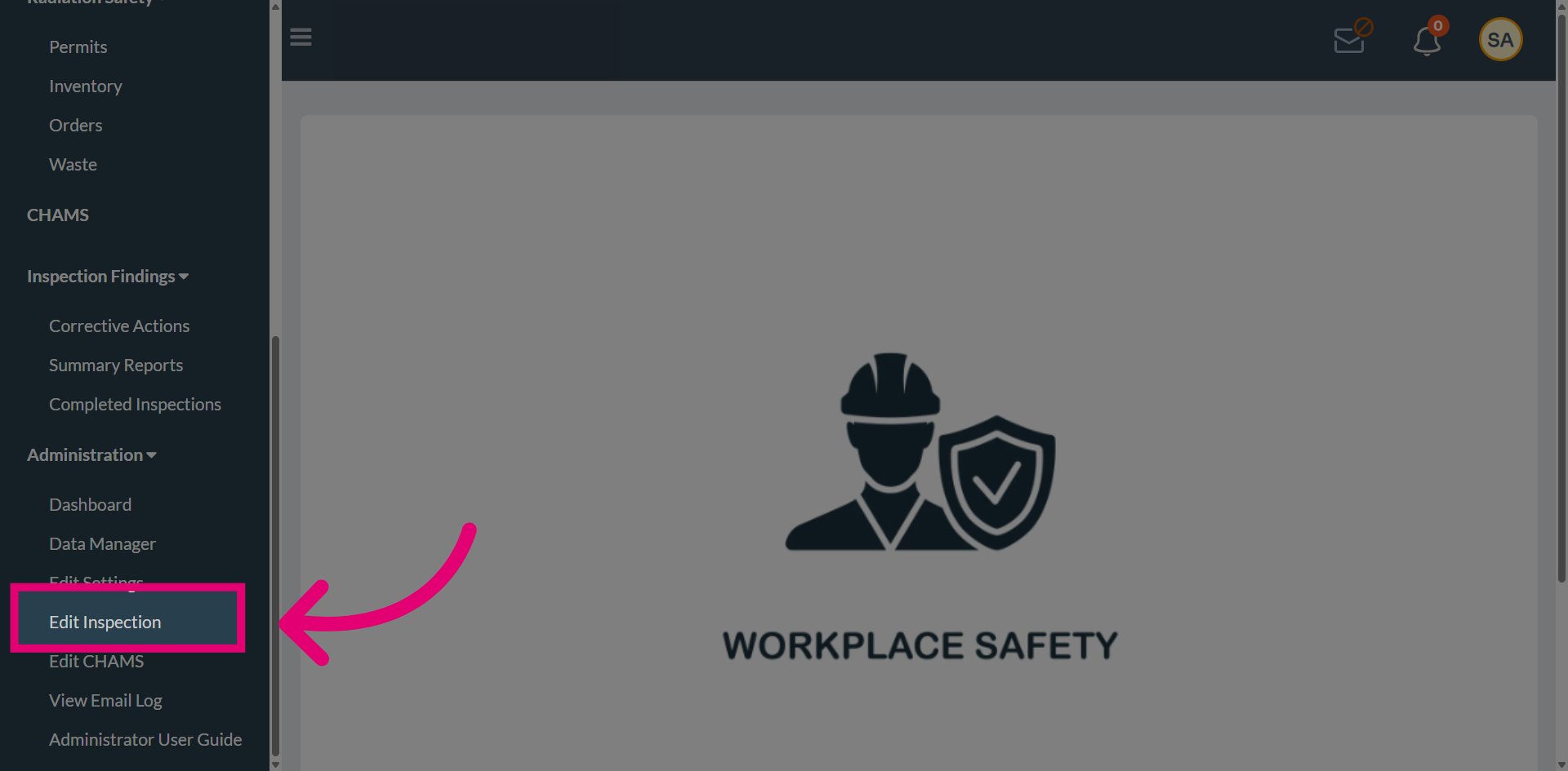Access Edit Inspection Page