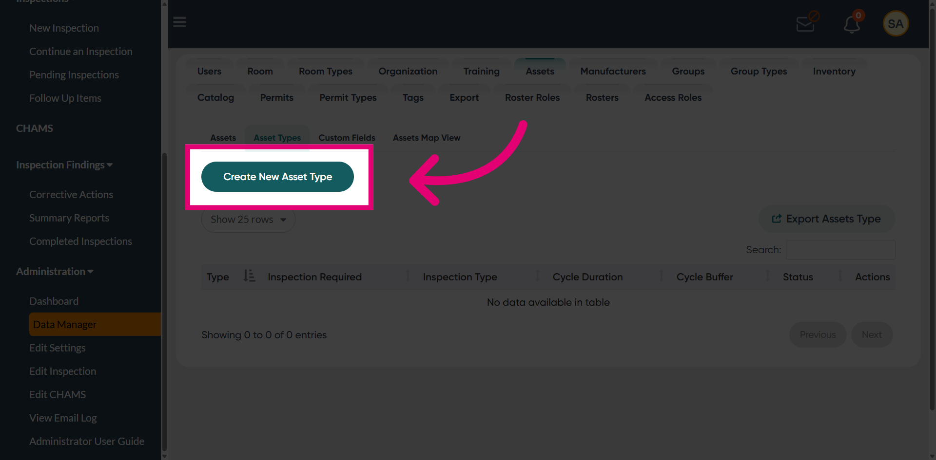 Initiate New Asset Type