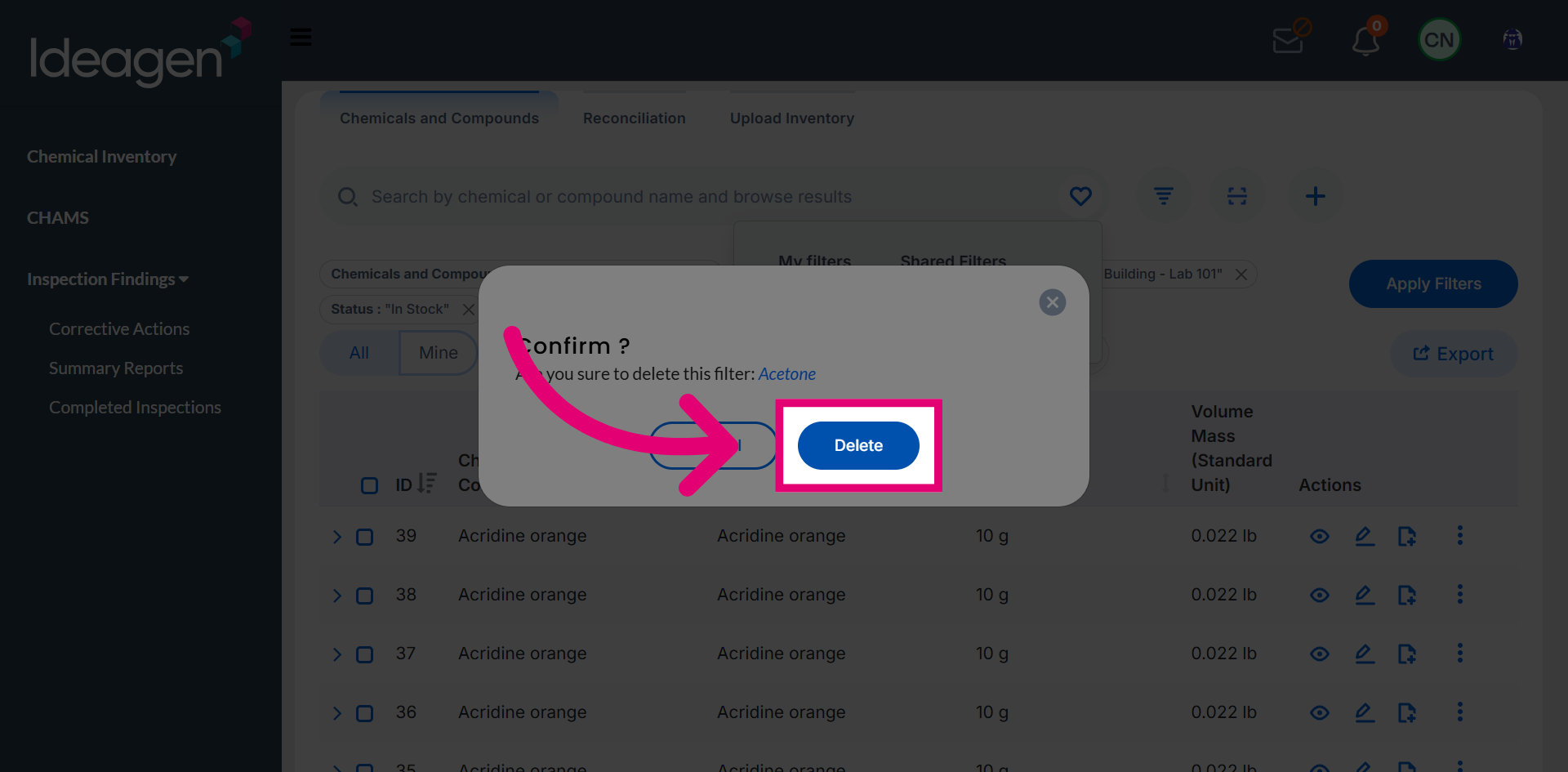 Delete Selected Filter