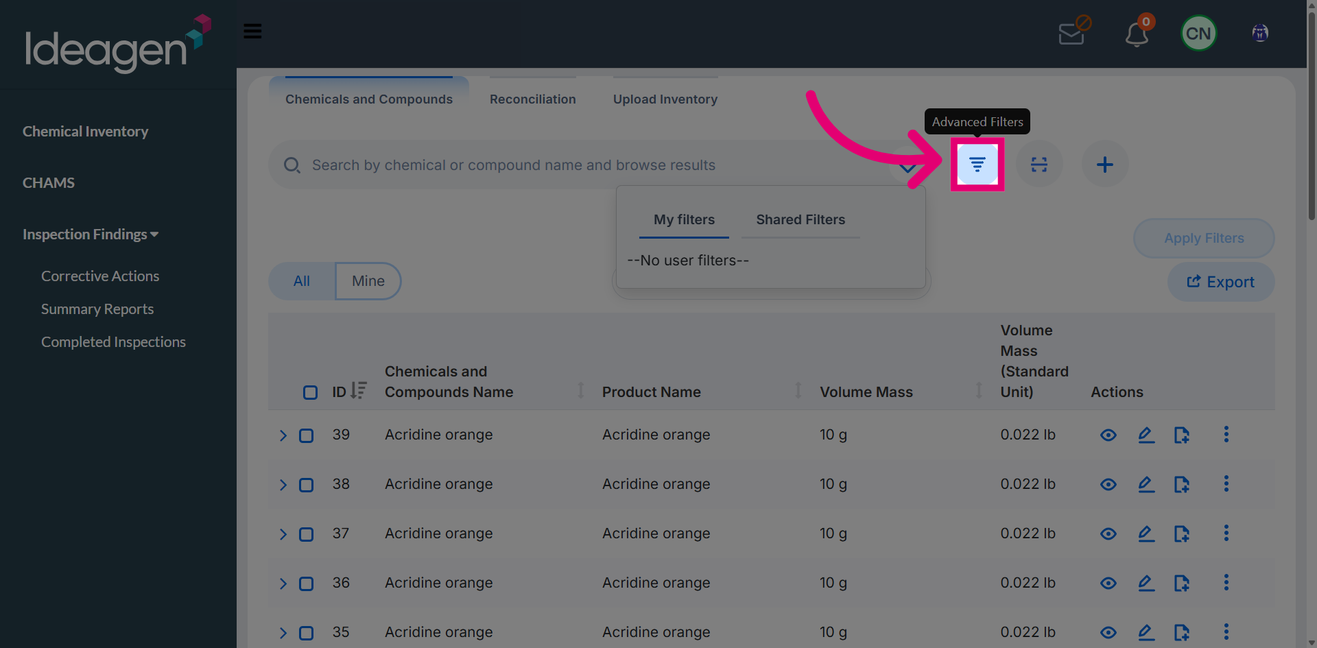 Access Filter Settings