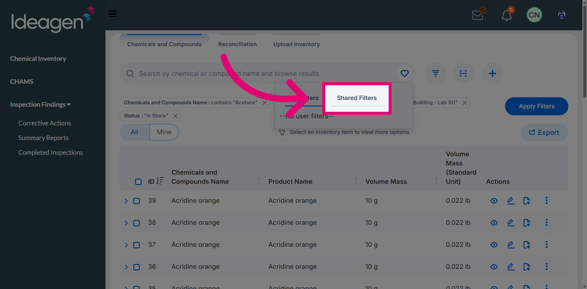 Open Shared Filters