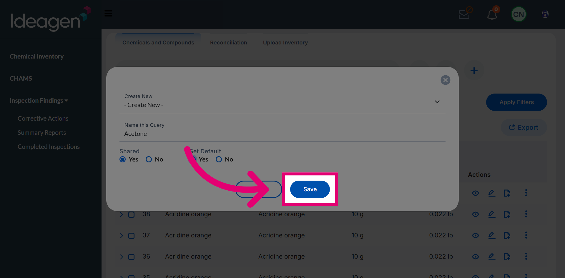 Save Query And Filters